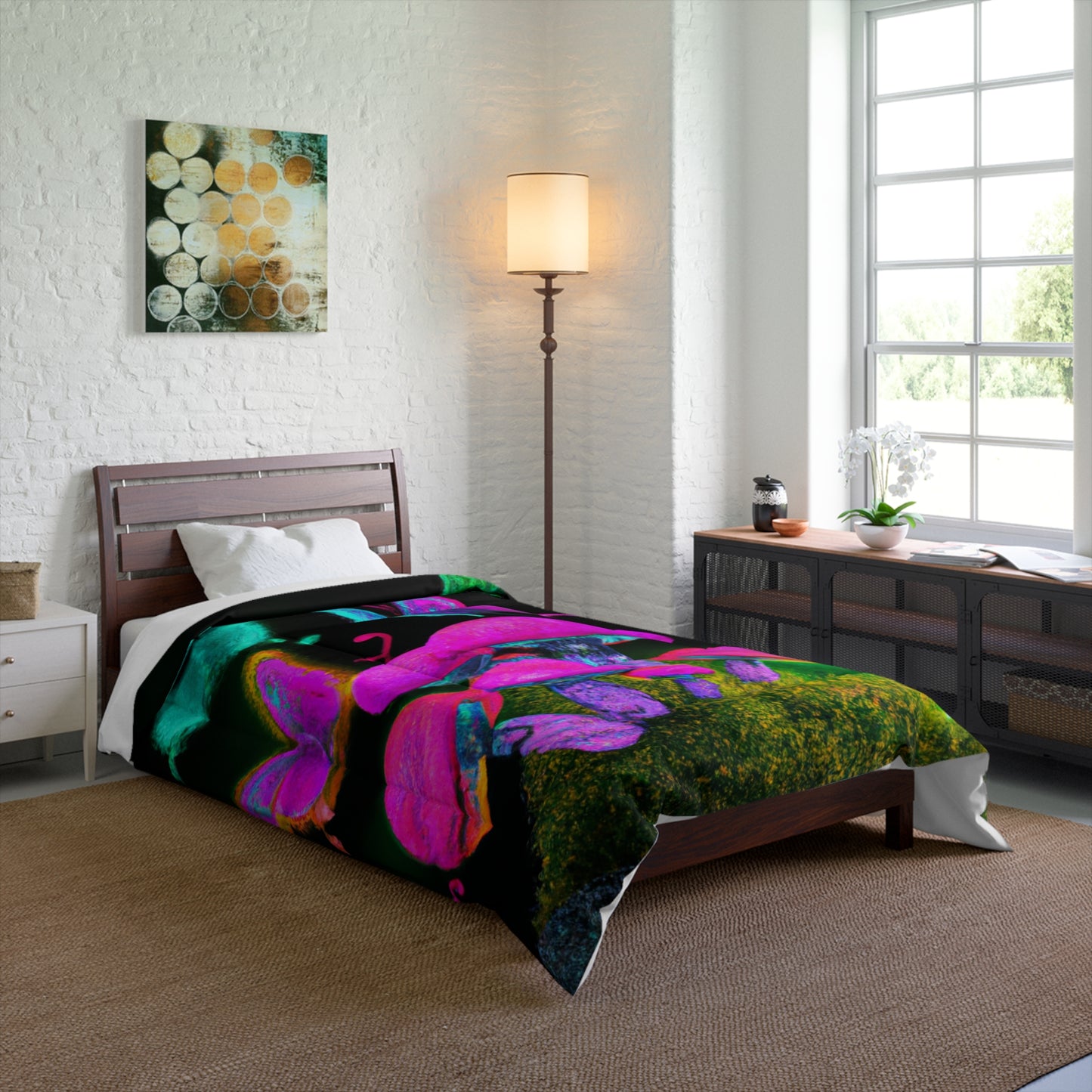 Neonescence. Butterflies & Mushrooms Comforter Blanket