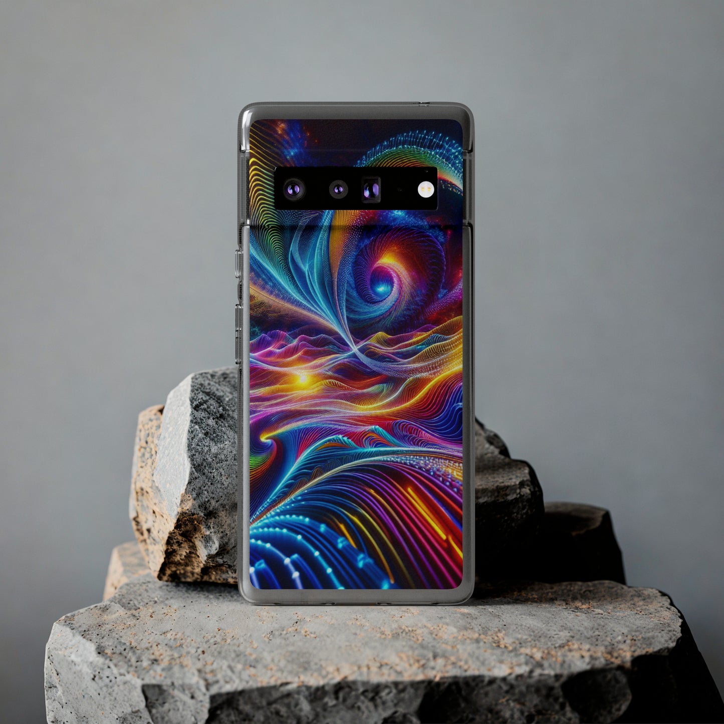 Neon Vortex. Infinity Patterns Art Polycarbonate Phone Case