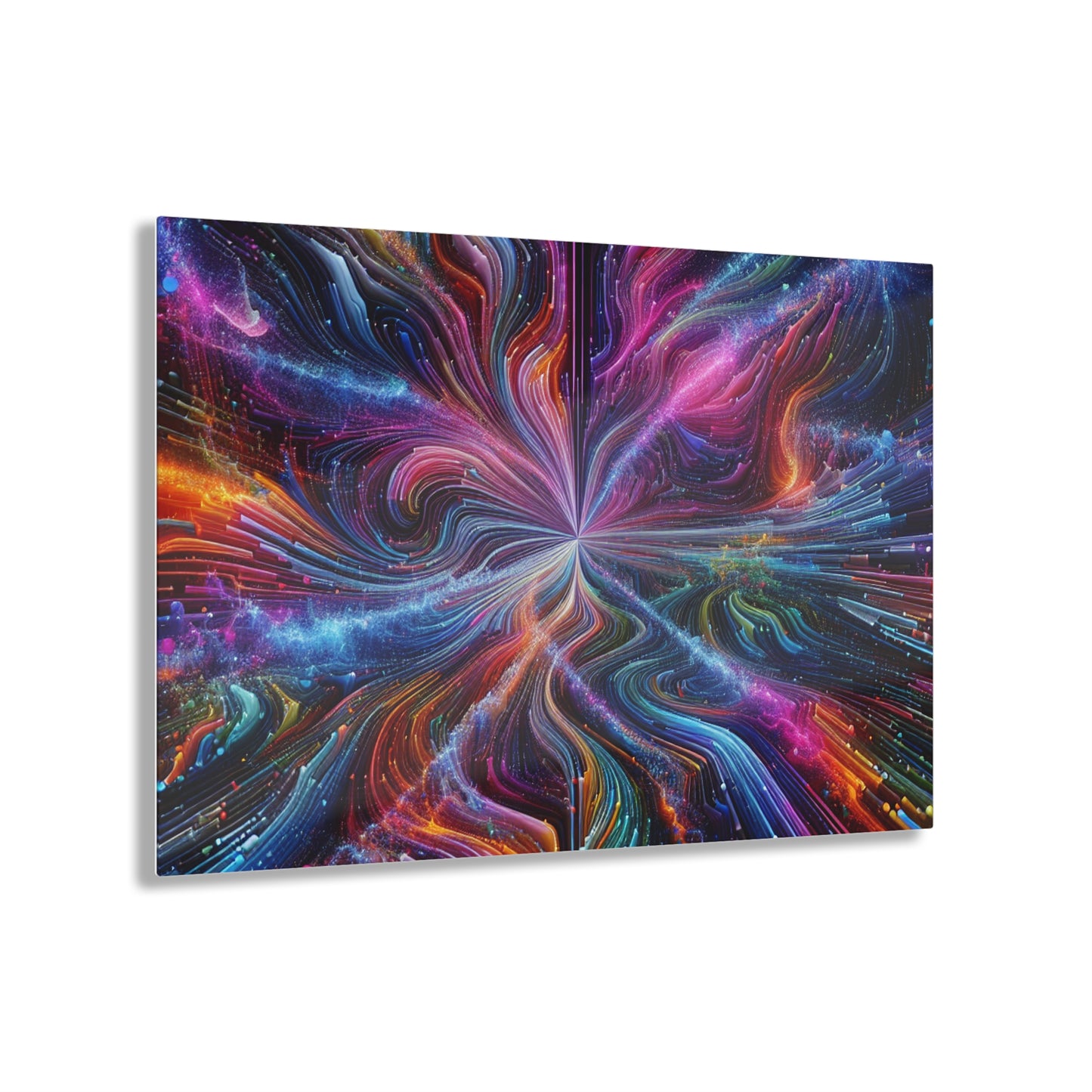 Cosmic Chromatic Splendor. Trippy infinity Pattern 1/4" Glossy Acrylic Art