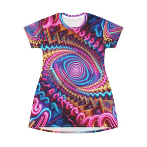 Neon Cosmos Collage. Infinity Patterns Womans T Shirt Dress