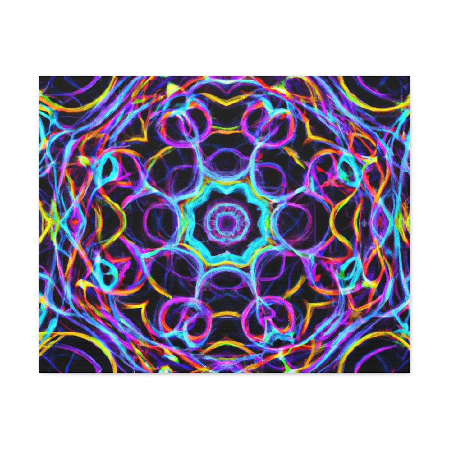 Neon Infinity Voyage. Trippy Infinity Patterns Art Canvas