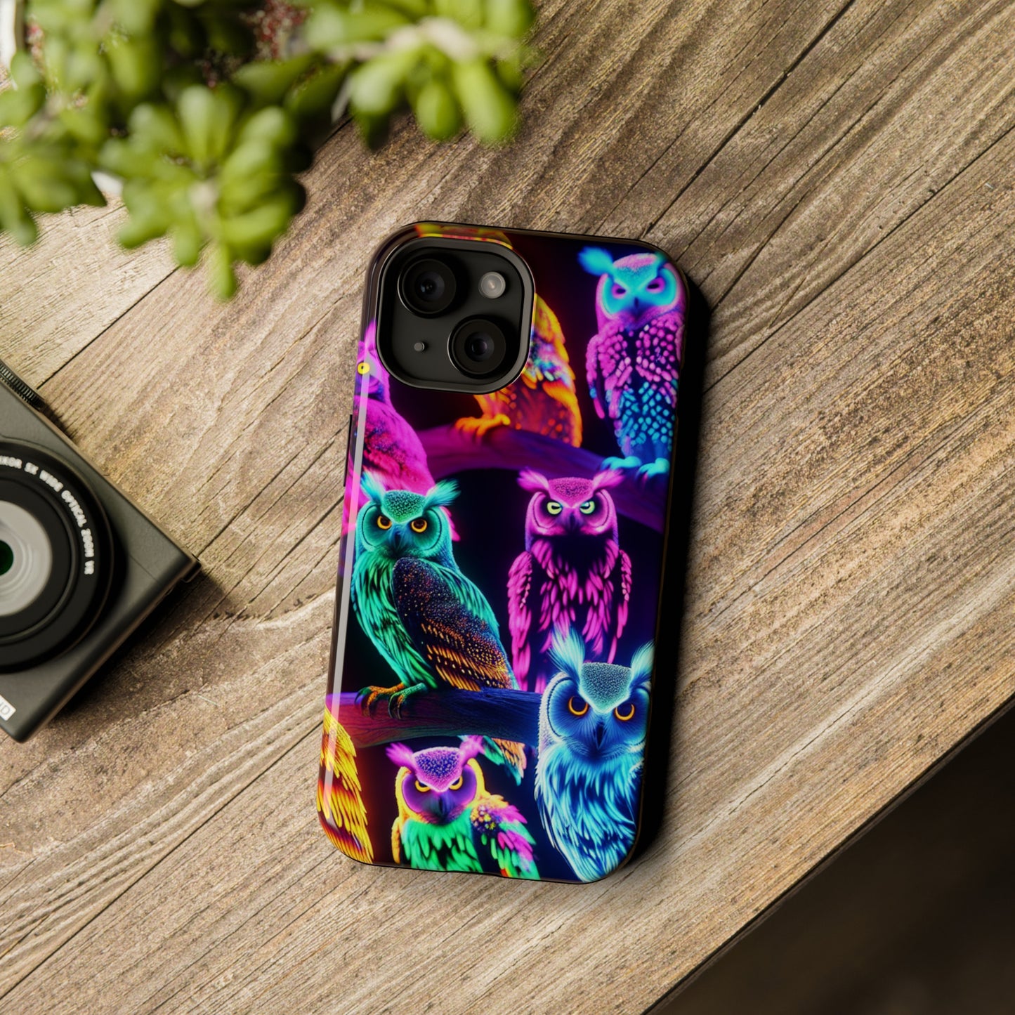 Neon Night Owls. Neon Owls Premium Art Magsafe Magnet Tough IPhone 13 14 15 Pro Plus Max and Mini in Matte and Glossy Phone cases