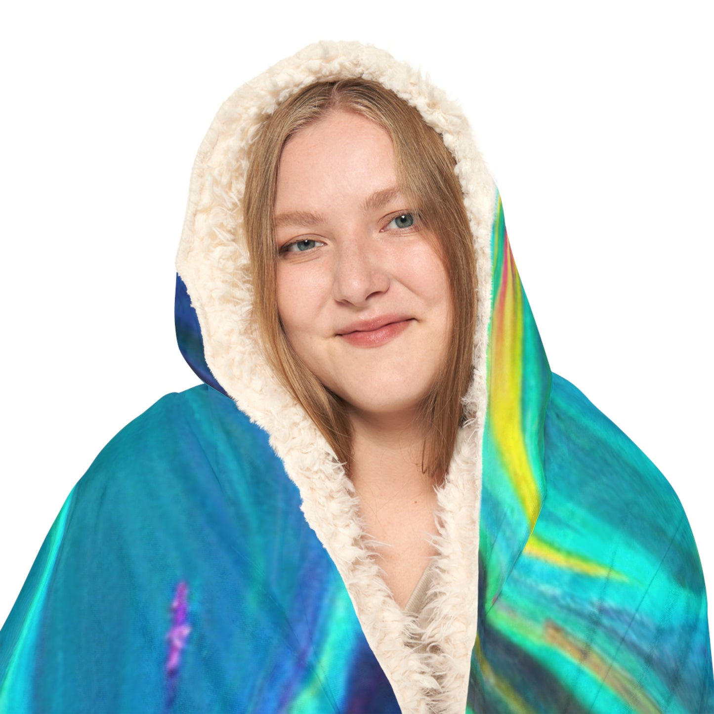 Neon Techno Splatter - NEON Art Hooded Snuggle Blanket