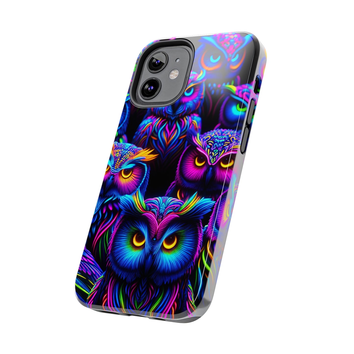 Neon Owl Congregation. NEON Owls Tough Phone Case