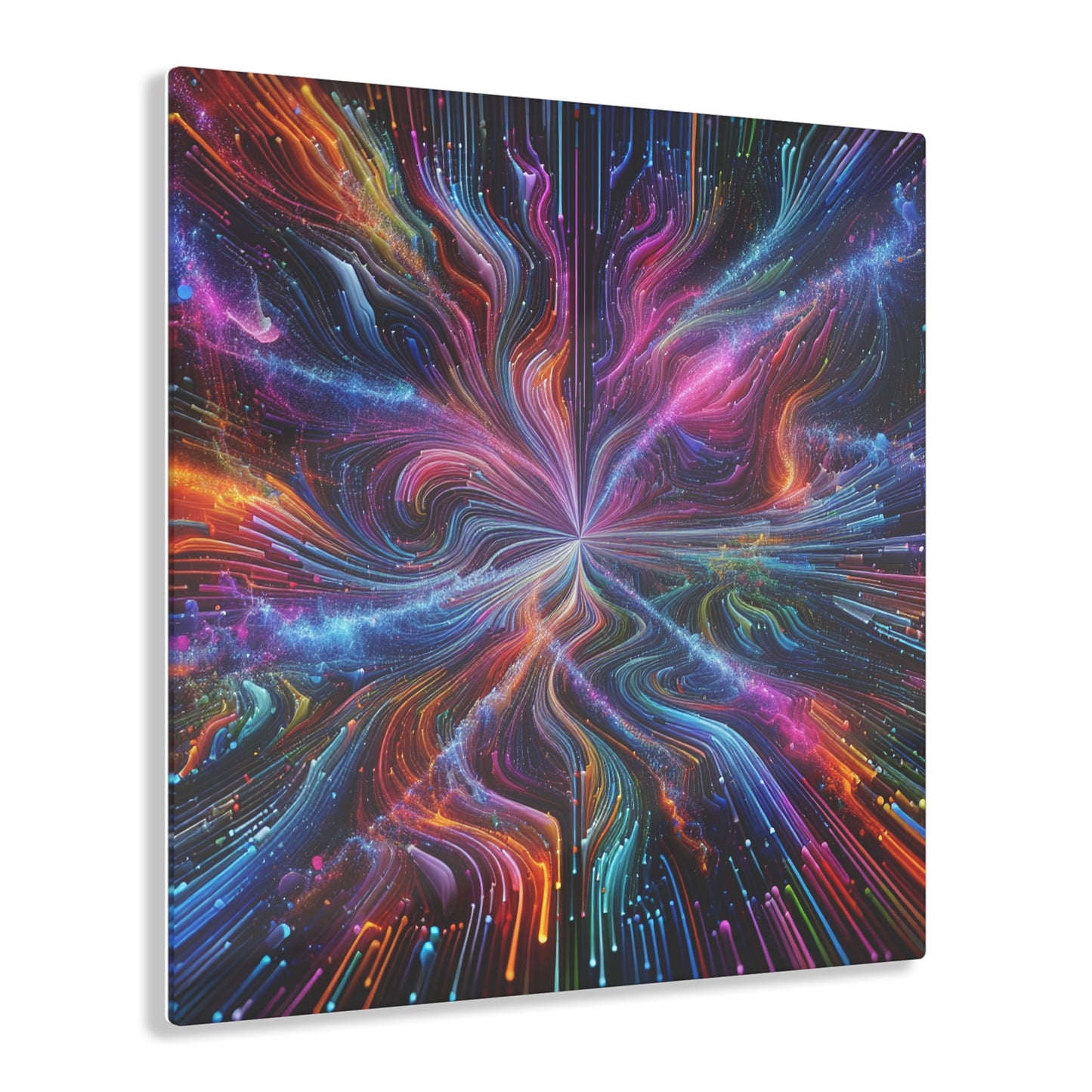 Cosmic Chromatic Splendor. Trippy infinity Pattern 1/4" Glossy Acrylic Art