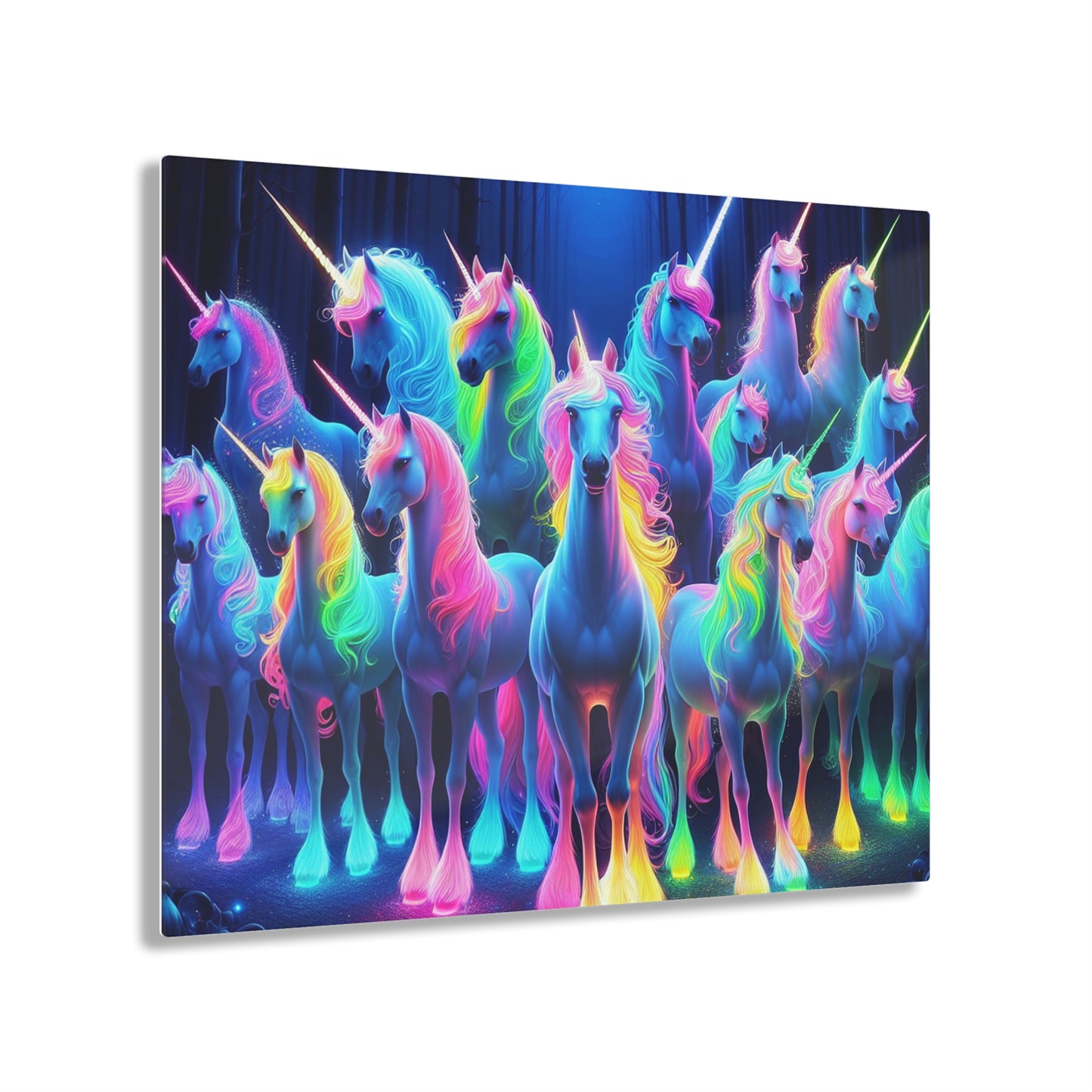 Cosmic Chromatic Unicorns. NEON Unocrons Art 1/4" Glossy Acrylic Art