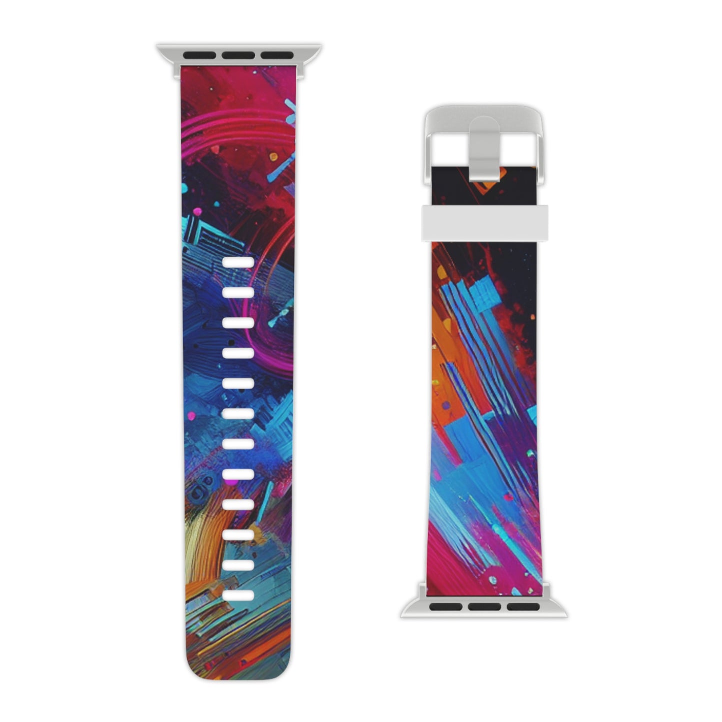 "Neon Confetti Cascade" - Trippy Infinity Patterns Iwatch Band