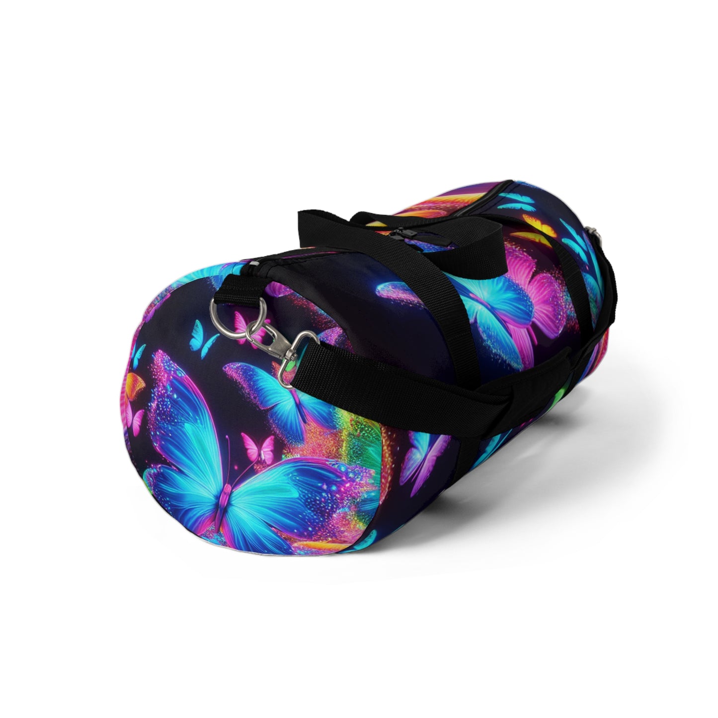 Glimmering Rainbow of Butterflies - Neon Butterflies Duffle Bag