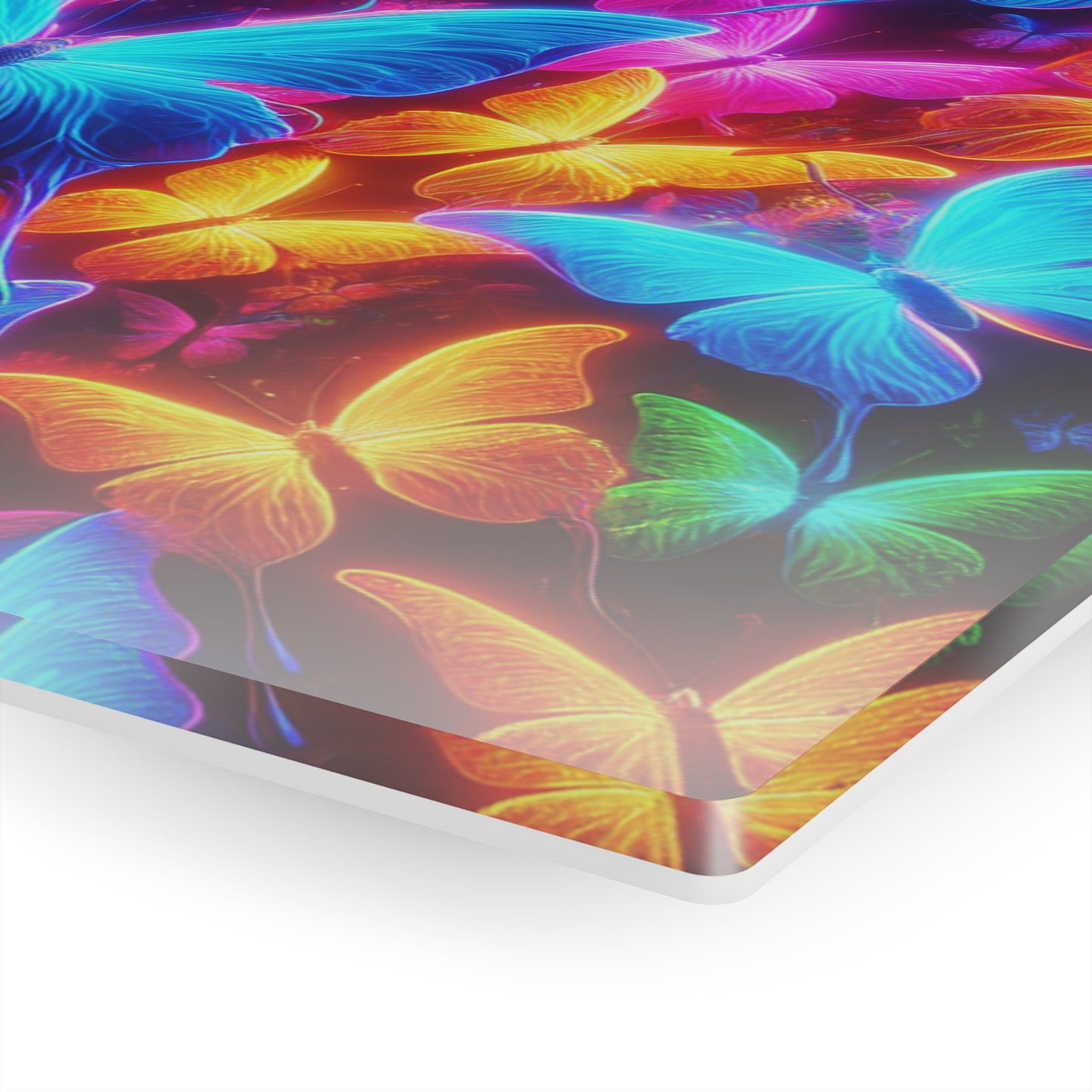 "Trail of Glowing Wings" NEON Butterflies Art 1/4" Glossy Acrylic Art