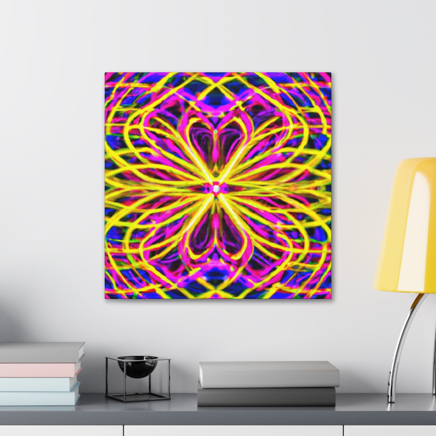 Neon Infinity Surrealism Trippy Infinity Patterns Art Canvas