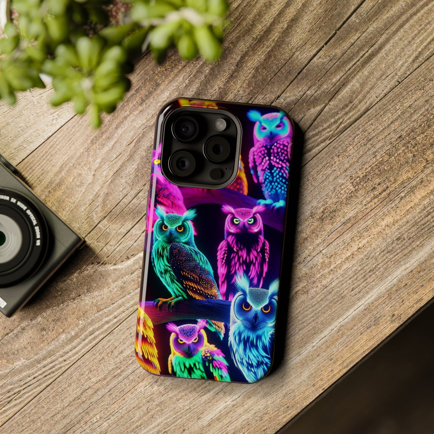 Neon Night Owls. Neon Owls Premium Art Magsafe Magnet Tough IPhone 13 14 15 Pro Plus Max and Mini in Matte and Glossy Phone cases