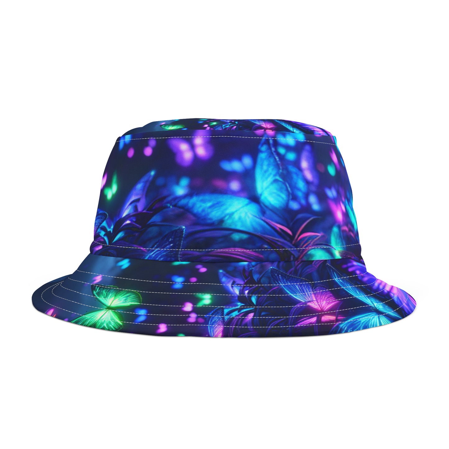 Neon Splendor Pollination Neon Butterflies Bucket Hat