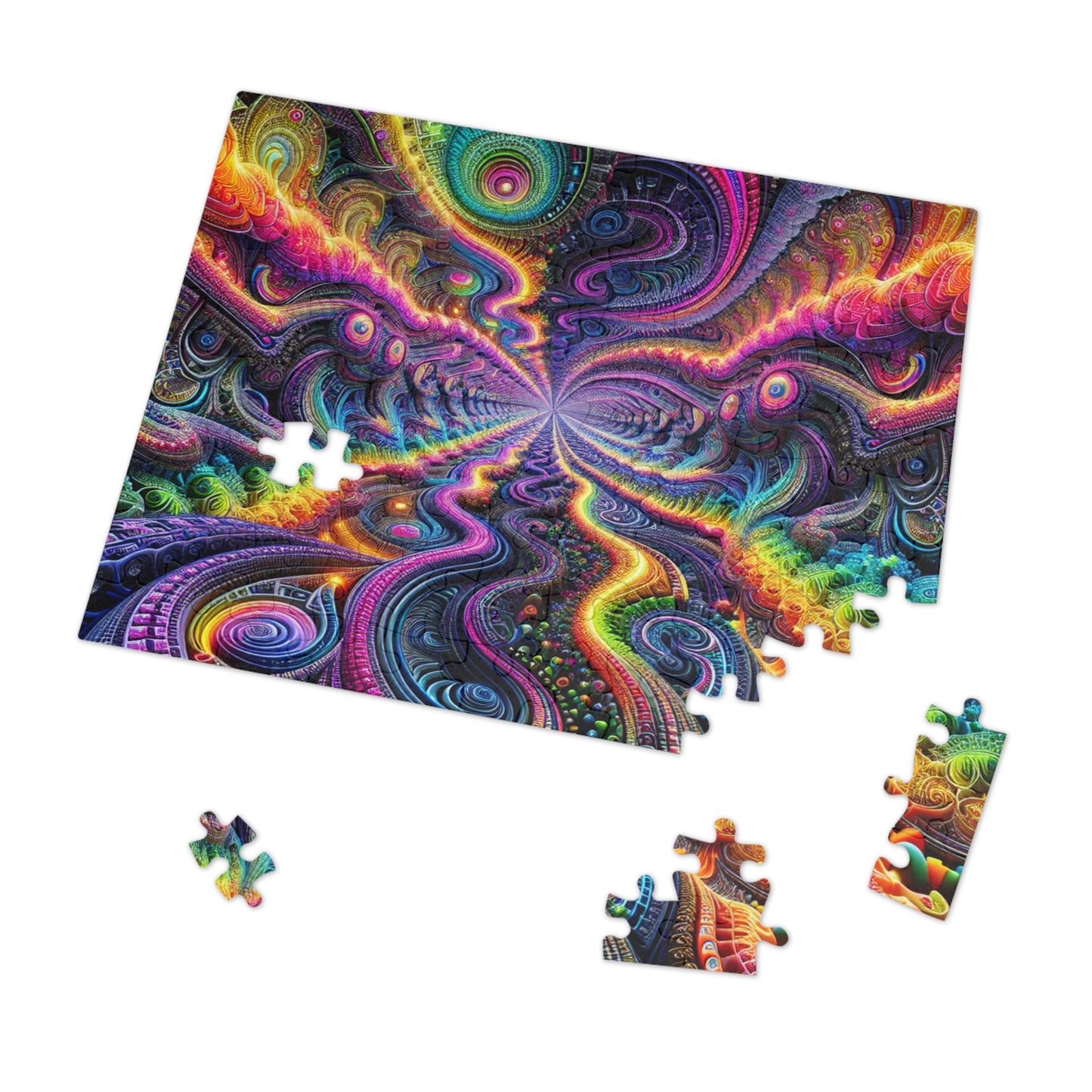 VibNeoInfinity. - Neon Trippy Infinity Patterns Puzzle 30, 110, 252, and 1000 Pieces