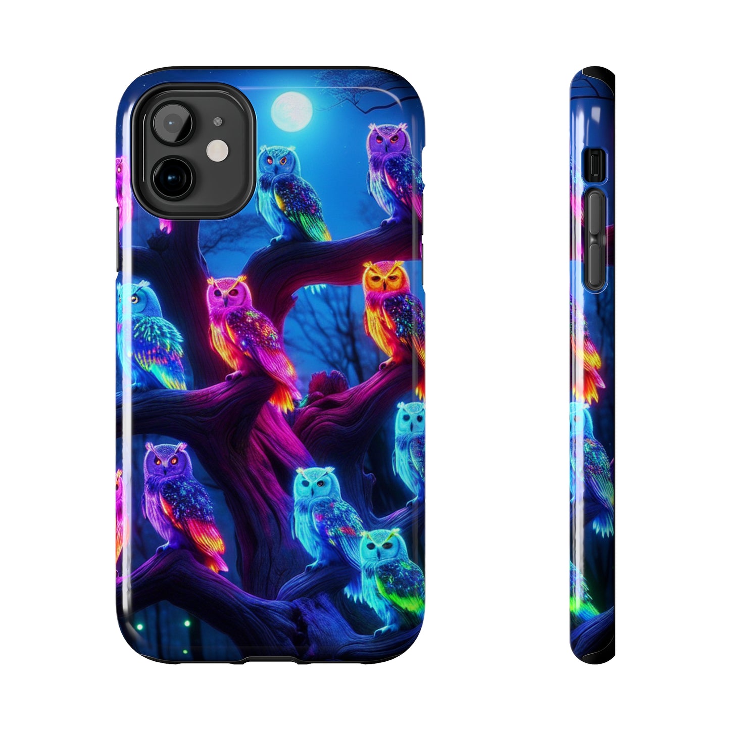 "Neon Nocturne" NEON Owls Tough Phone Case