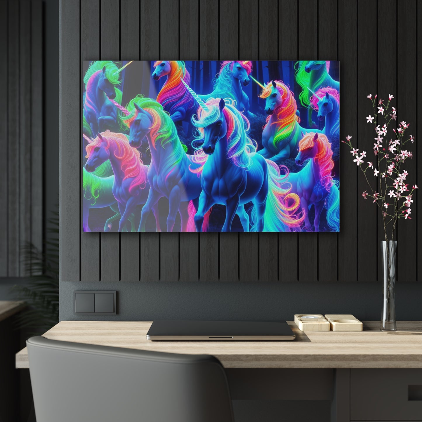 'Rainbow Mystique' NEON Unocrons Art 1/4" Glossy Acrylic Art