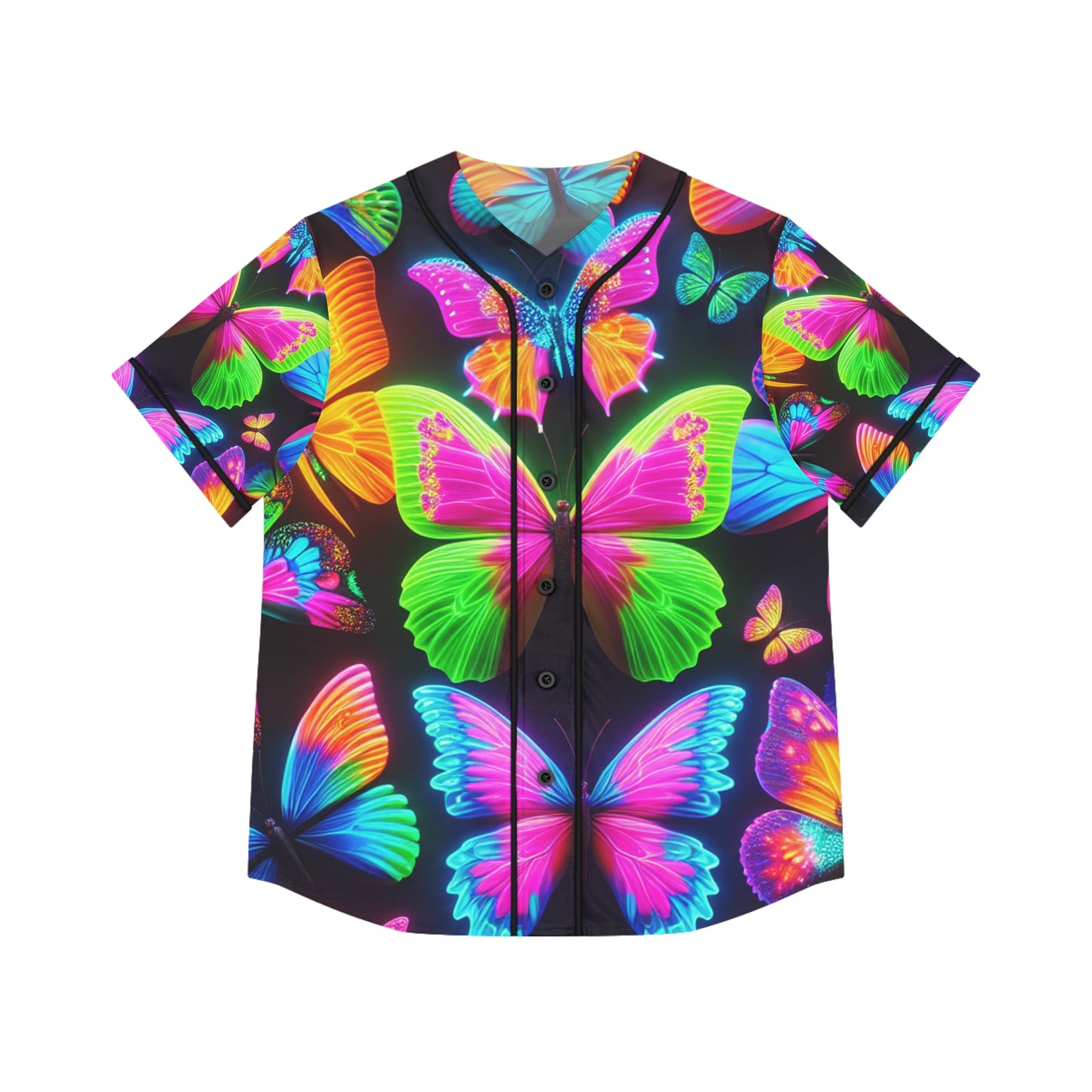 'Fanciful Flutterings' Neon Butterflies Womans Jersey