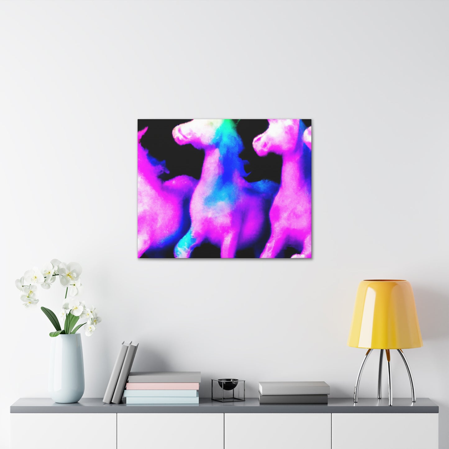 Neon Unicorn Party. NEON Unicorns Art Canvas