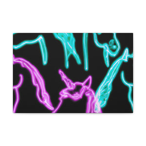 'Neon Unicorn Pod' NEON Unicorns Art Canvas