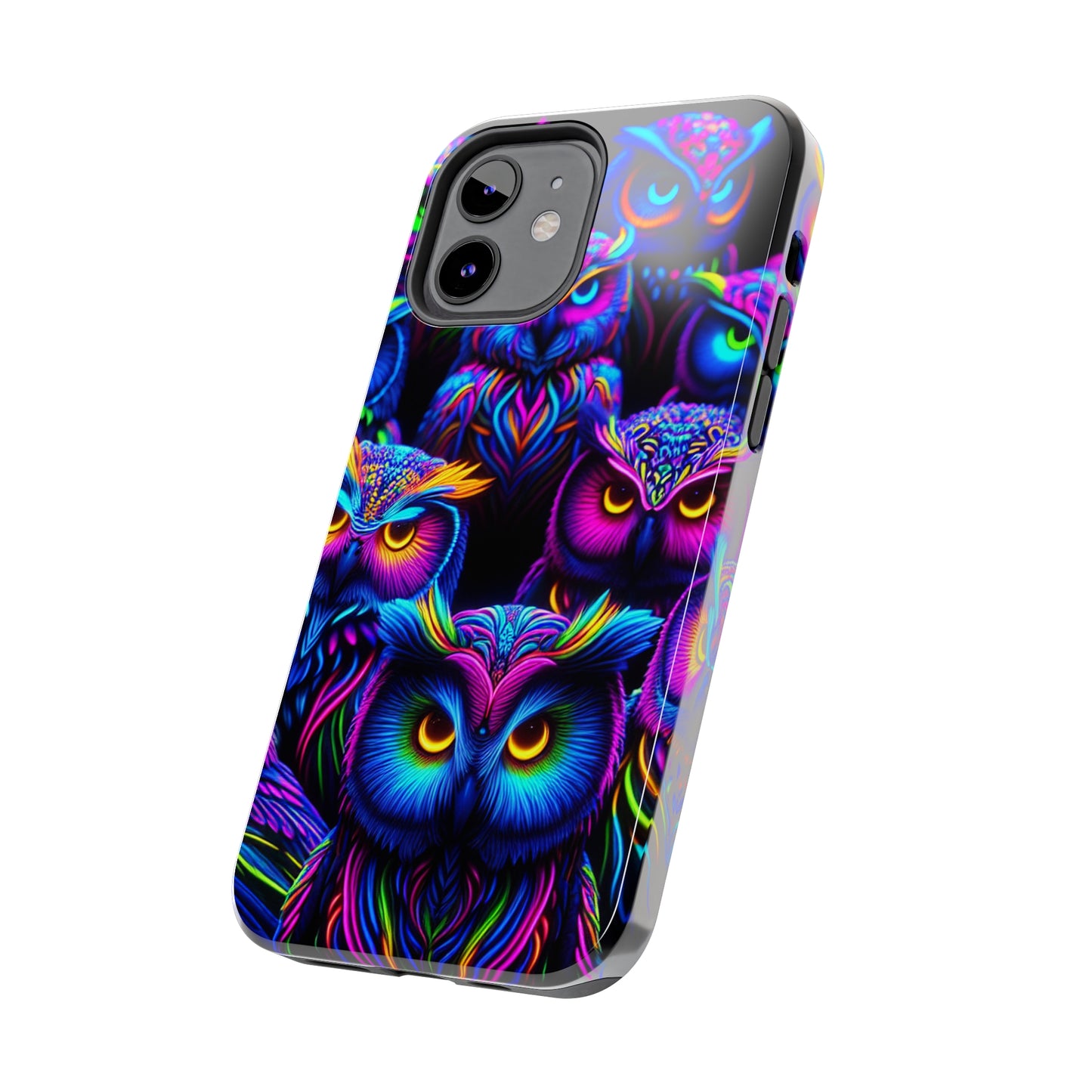 Neon Owl Congregation. NEON Owls Tough Phone Case