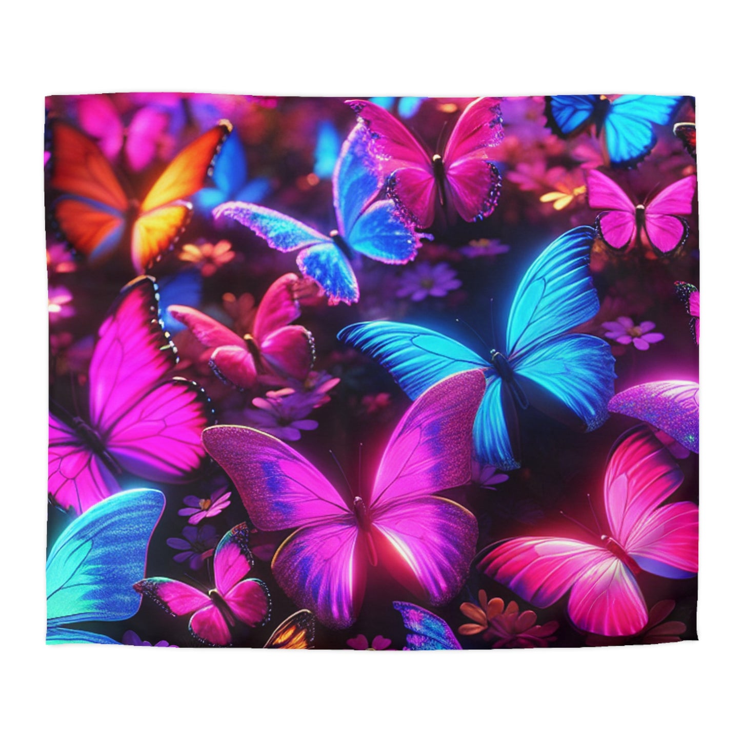 Pietro da Bergamo - NEON Butterflies Microfiber Duvet Cover