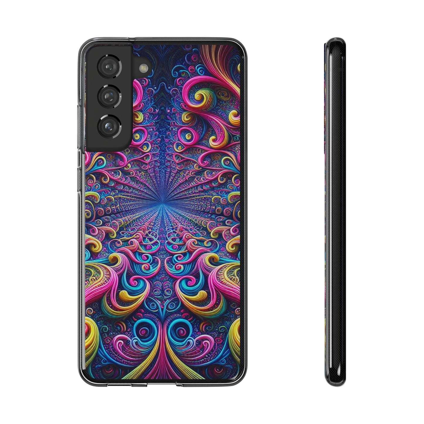 Neon Infinity Dreamscape. Infinity Patterns Art Polycarbonate Phone Case