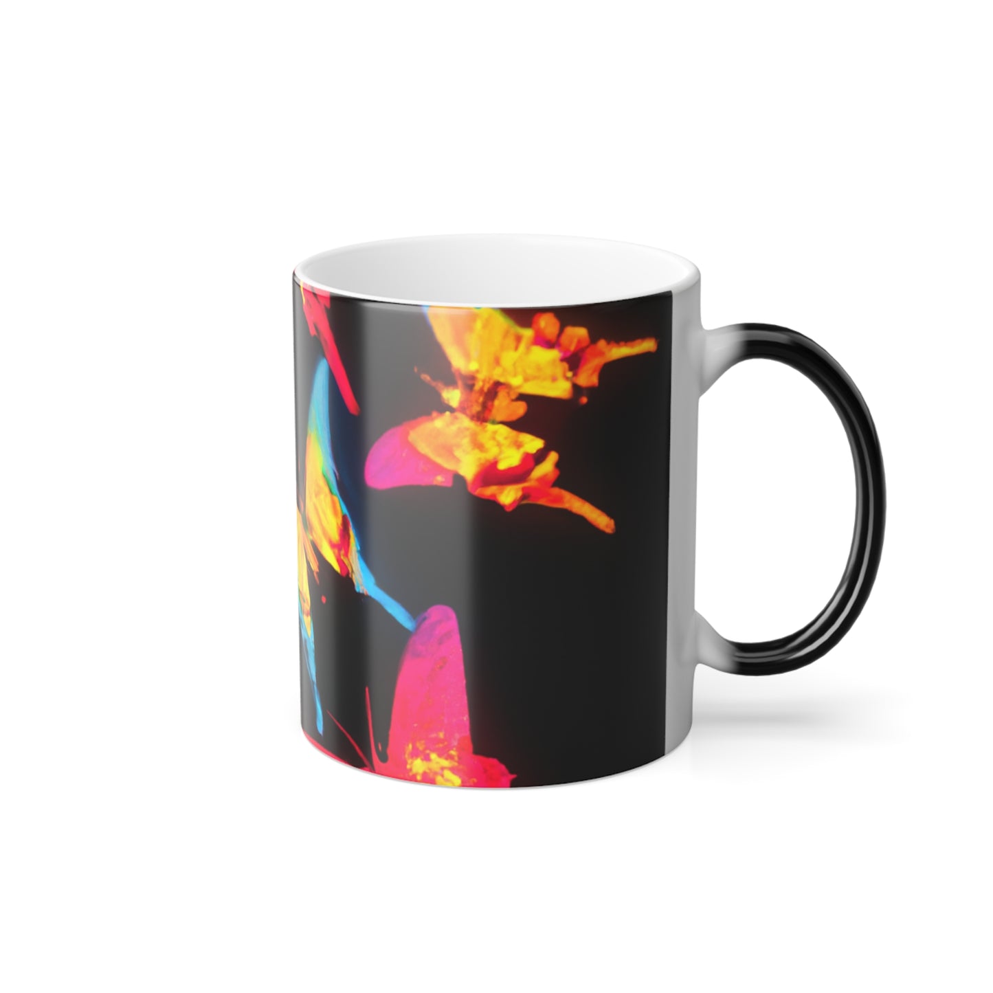 "Electric Butterfly Radiance" Neon Butterflies 11oz Color Morphing Mug