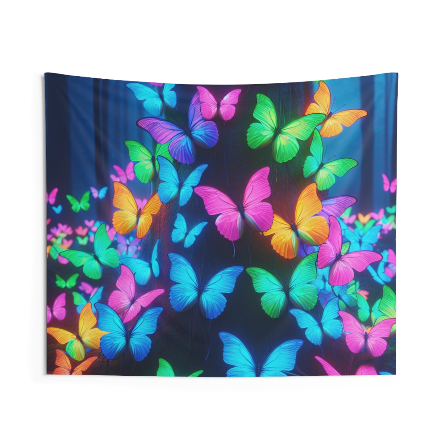 Neon Flight Swirl NEON Butterflies Art Tapestry
