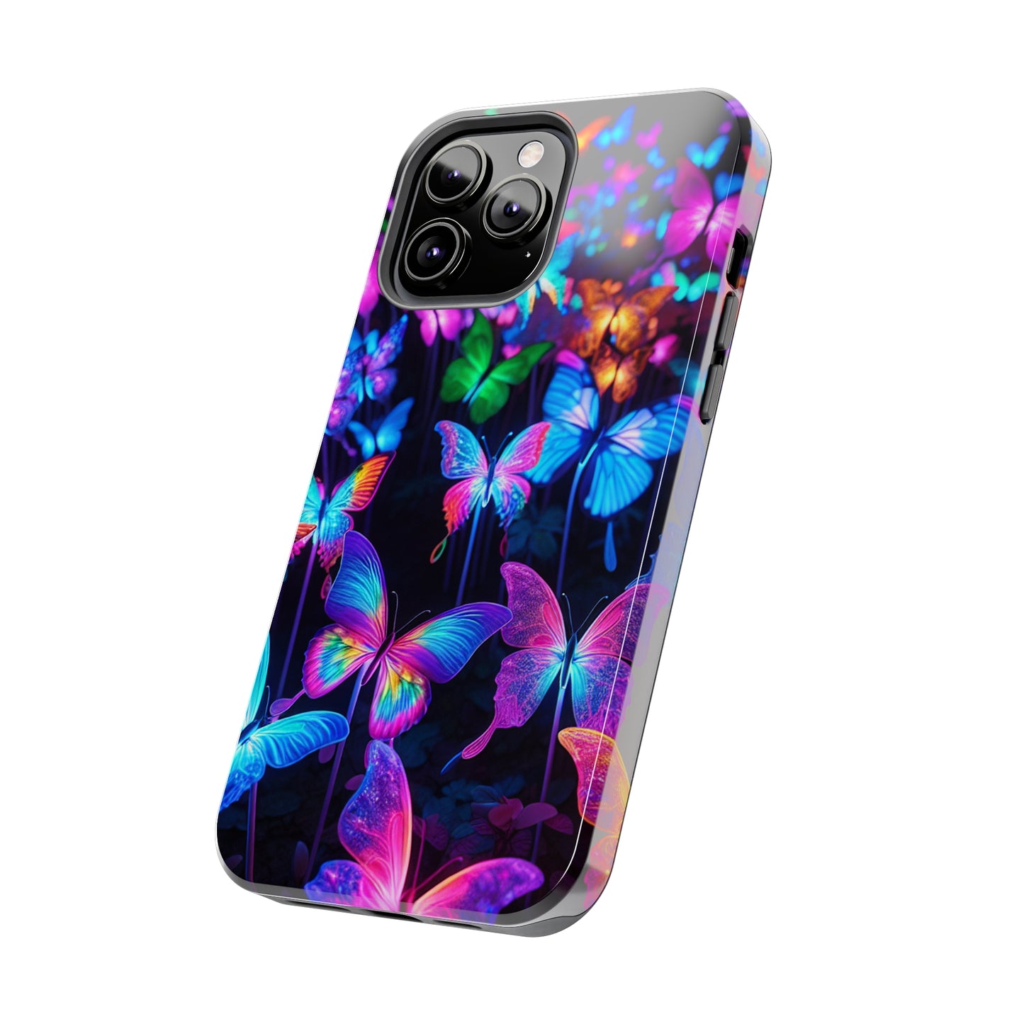 "Neon Flutterby Lights" NEON Butterflies Tough Phone Case