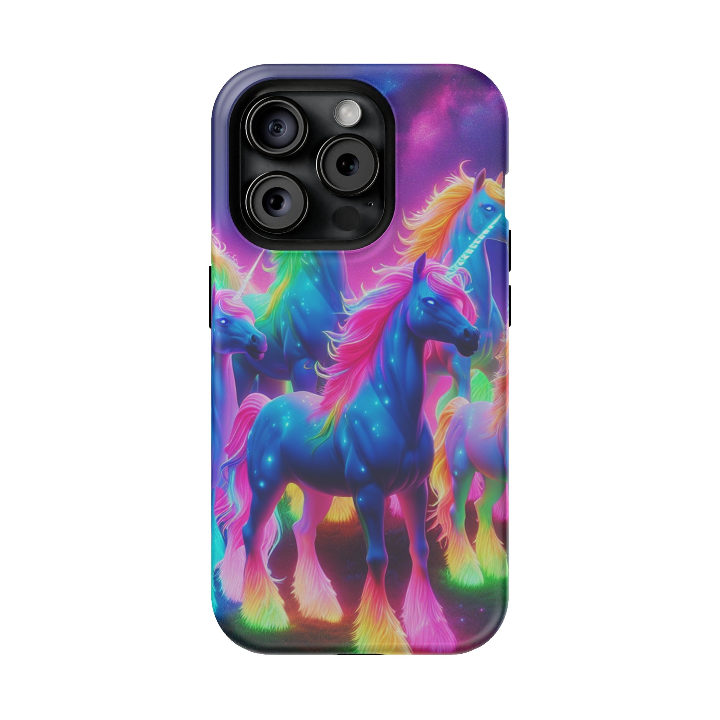 Neon Unicorn Congregation Neon Unicorns Premium Art Magsafe Magnet Tough IPhone 13 14 15 Pro Plus Max and Mini in Matte and Glossy Phone cases