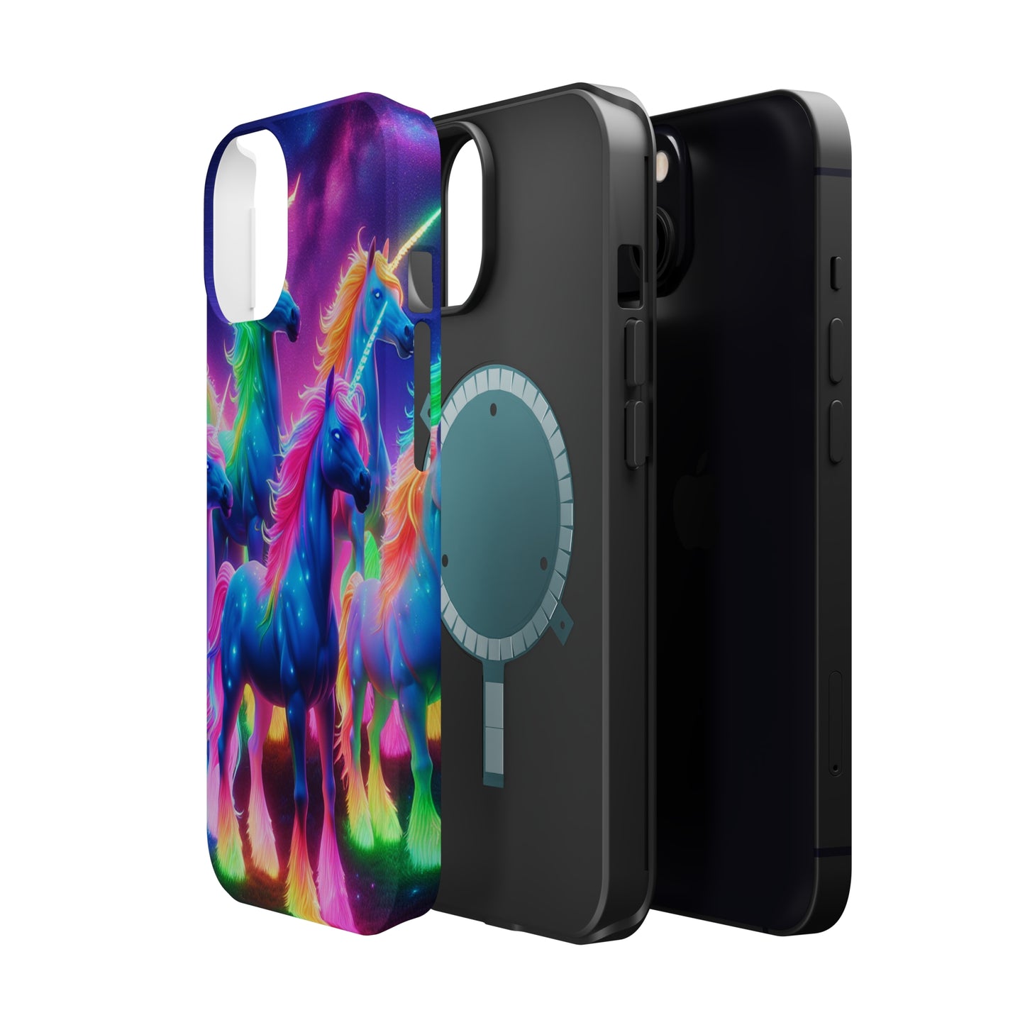 Neon Unicorn Congregation Neon Unicorns Premium Art Magsafe Magnet Tough IPhone 13 14 15 Pro Plus Max and Mini in Matte and Glossy Phone cases