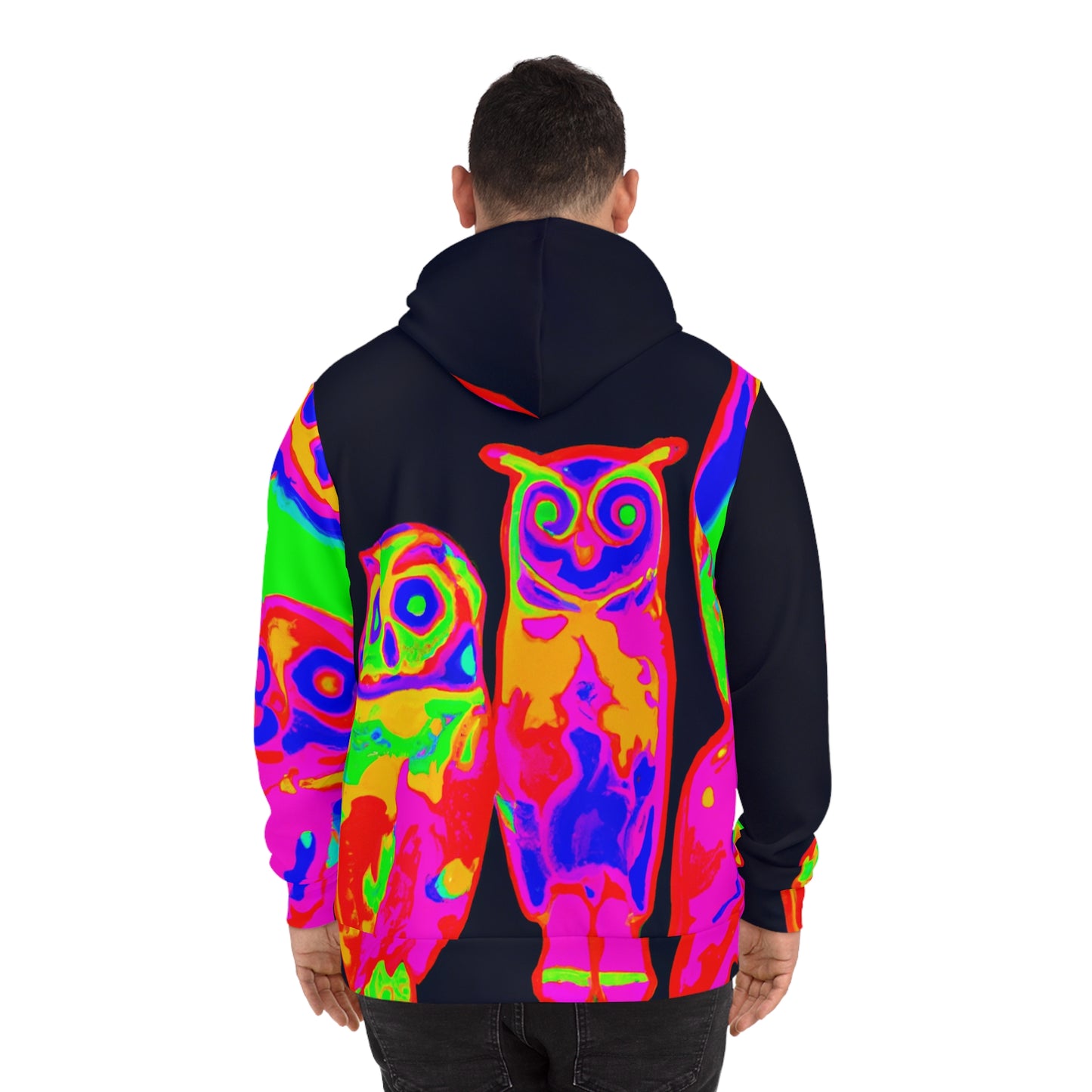 Neon Nighthoots. - NEON Owls AOP Hoodie
