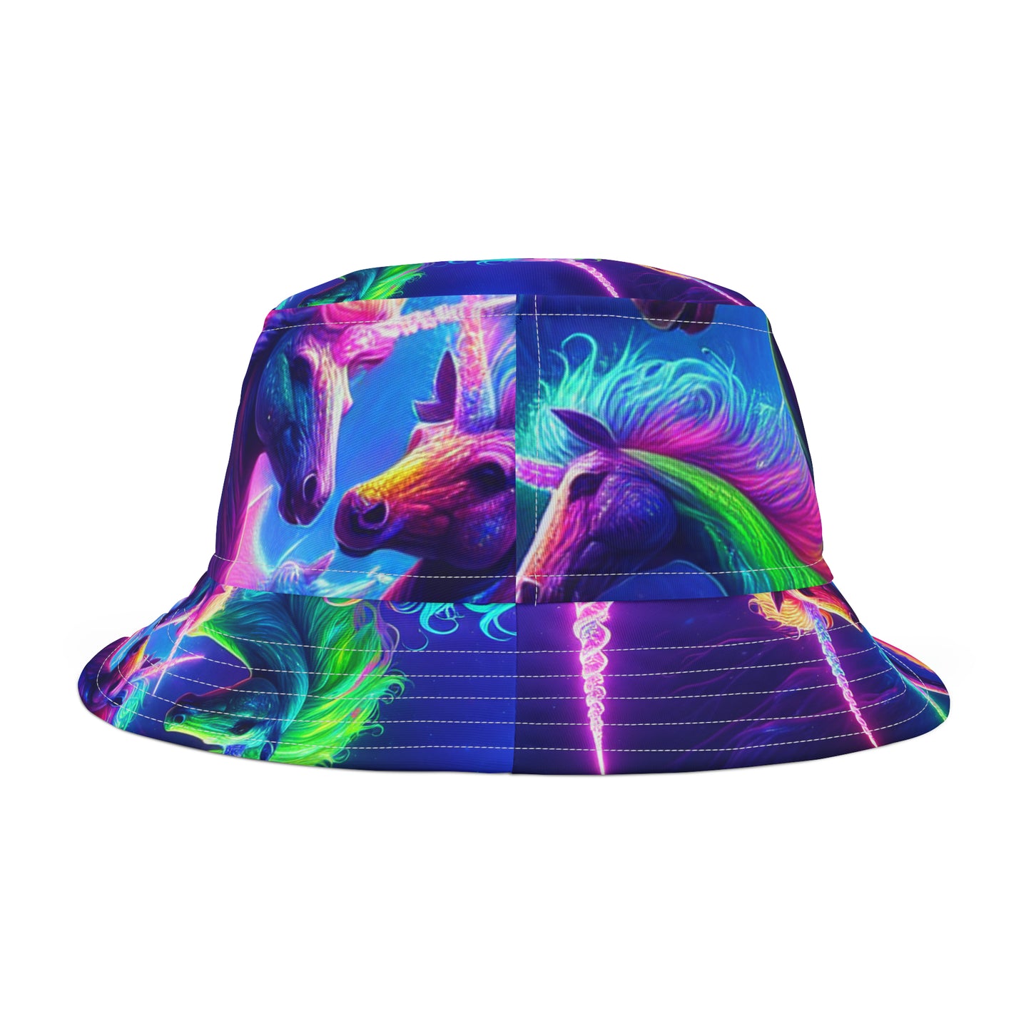 Neon-Mane Magic Neon Unicorns Bucket Hat