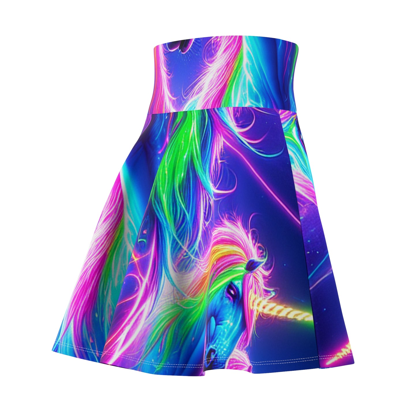 "Spirited Stardust Fantasy" -NEON Unicorns Woman' Skater Skirt