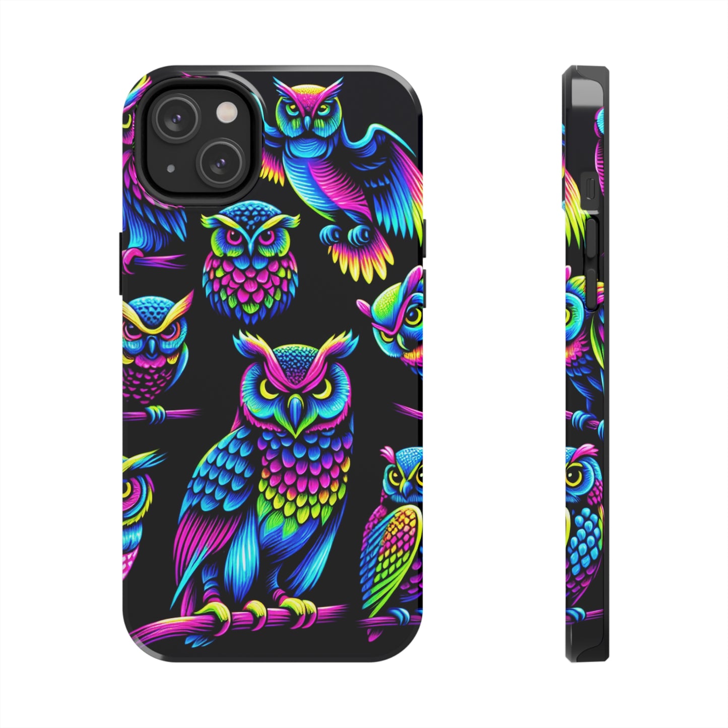 Neon Glowing Owls. NEON Owls Tough Phone Case