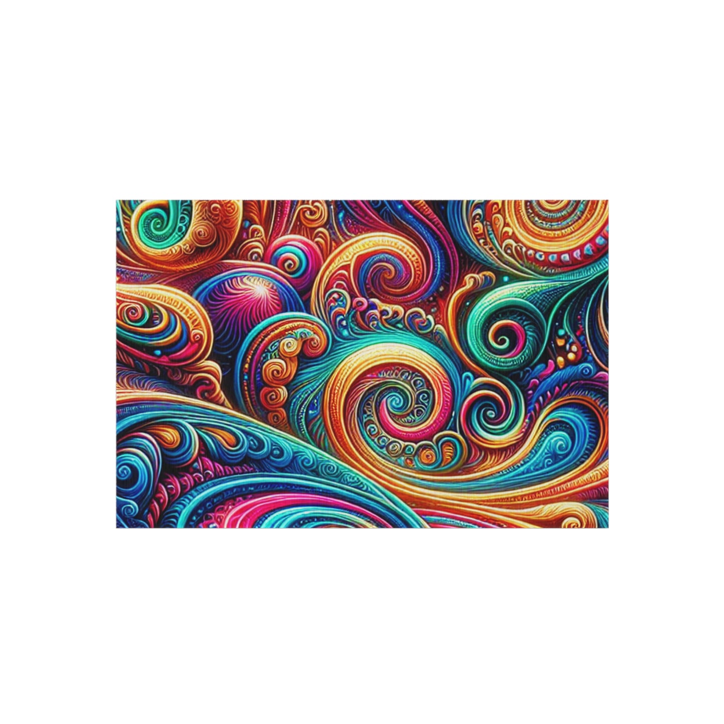 Vibrancy of the Cosmos. Infinity Patterns Outdoor Rug