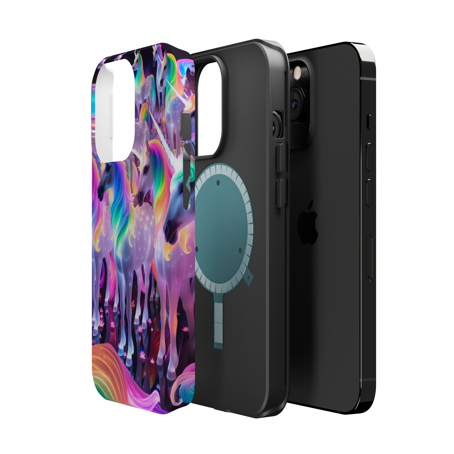Neon Wonderland Unicorns Neon Unicorns Premium Art Magsafe Magnet Tough IPhone 13 14 15 Pro Plus Max and Mini in Matte and Glossy Phone cases