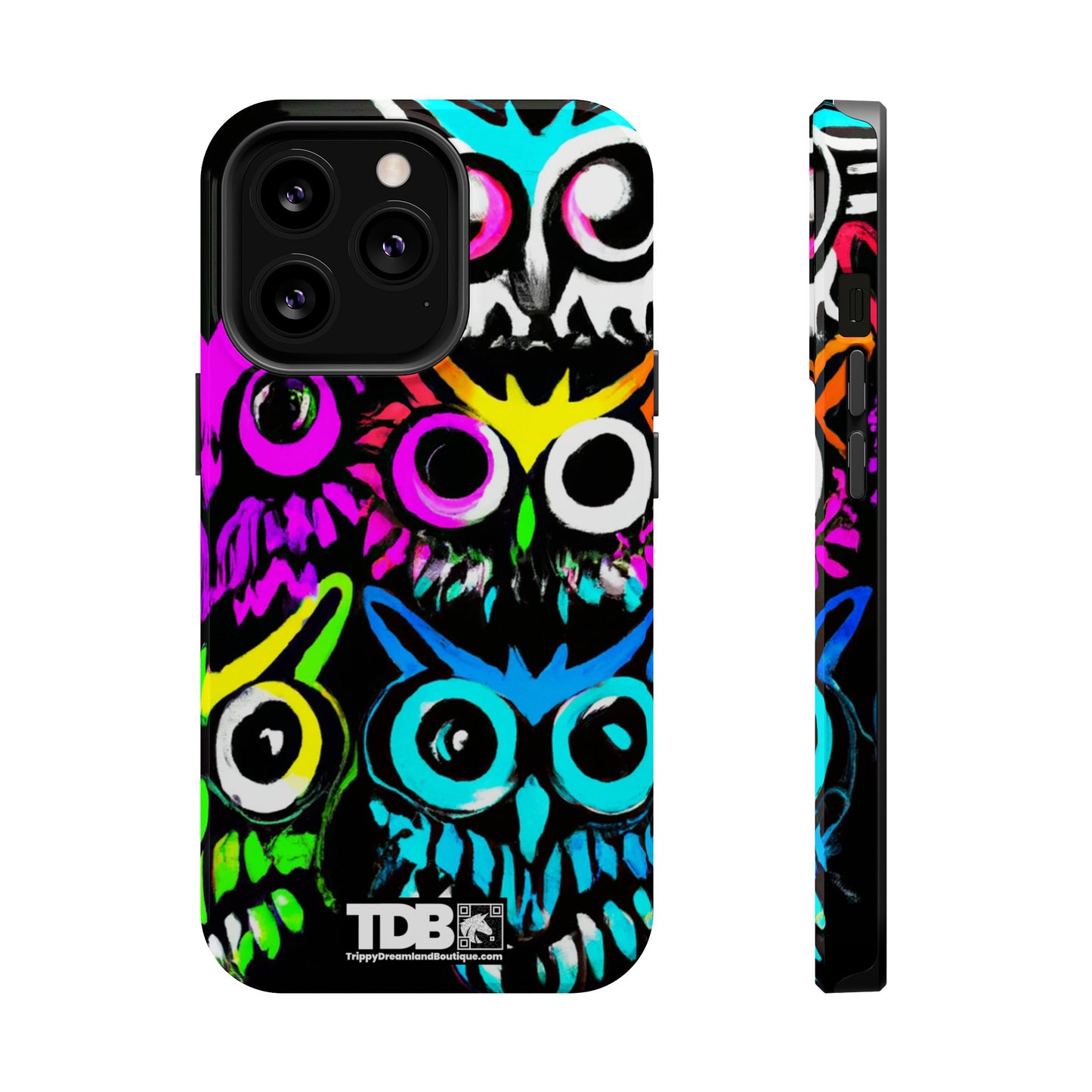 TDB iPhone Magnetic Tough Case - Psychedelic Rave Owl Design