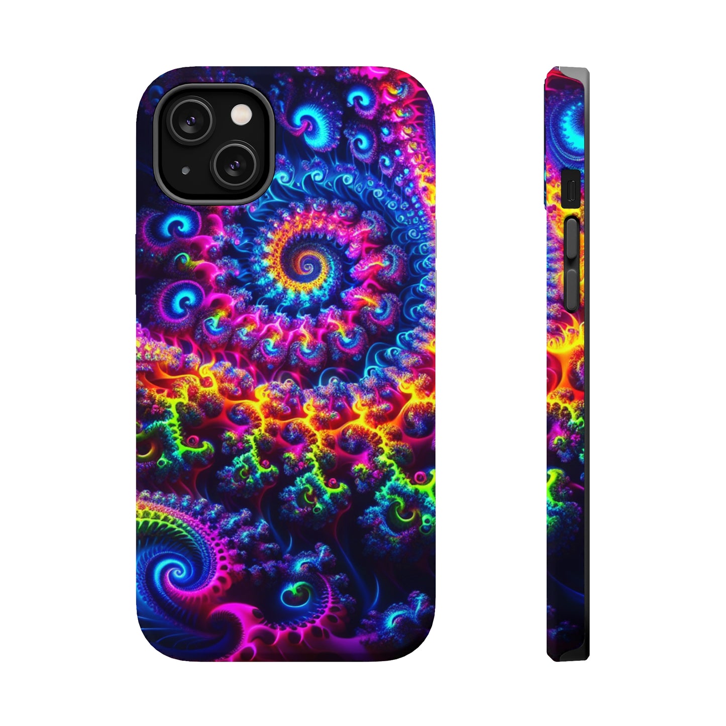 Twilight Infinyscape Neon Trippy Infinity Patterns Premium Art Magsafe Magnet Tough IPhone 13 14 15 Pro Plus Max and Mini in Matte and Glossy Phone cases
