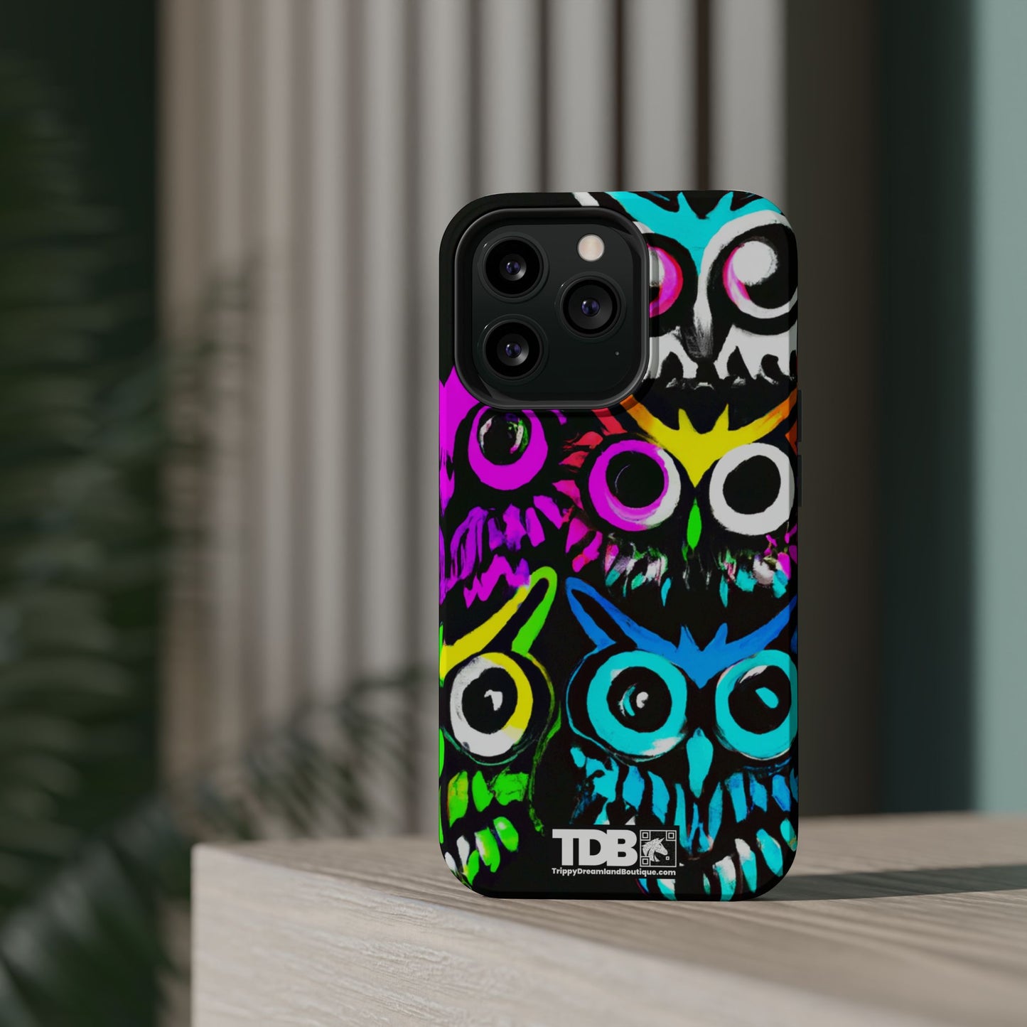 TDB iPhone Magnetic Tough Case - Psychedelic Rave Owl Design