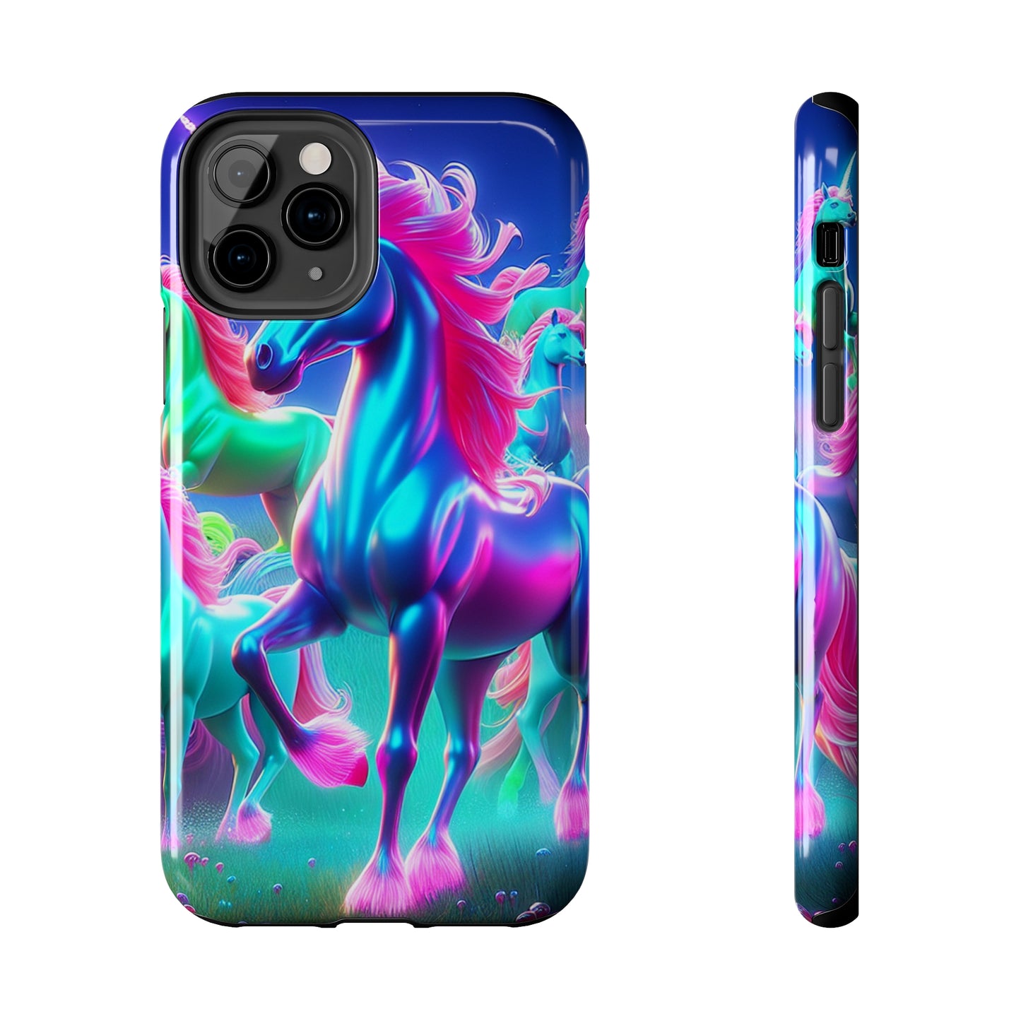 "Rainbow Dreams in Neon" NEON Unicorns Tough Phone Case