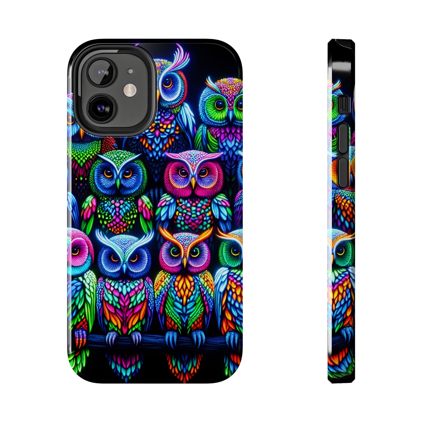 Neon Nocturnal Spectacle. NEON Owls Tough Phone Case