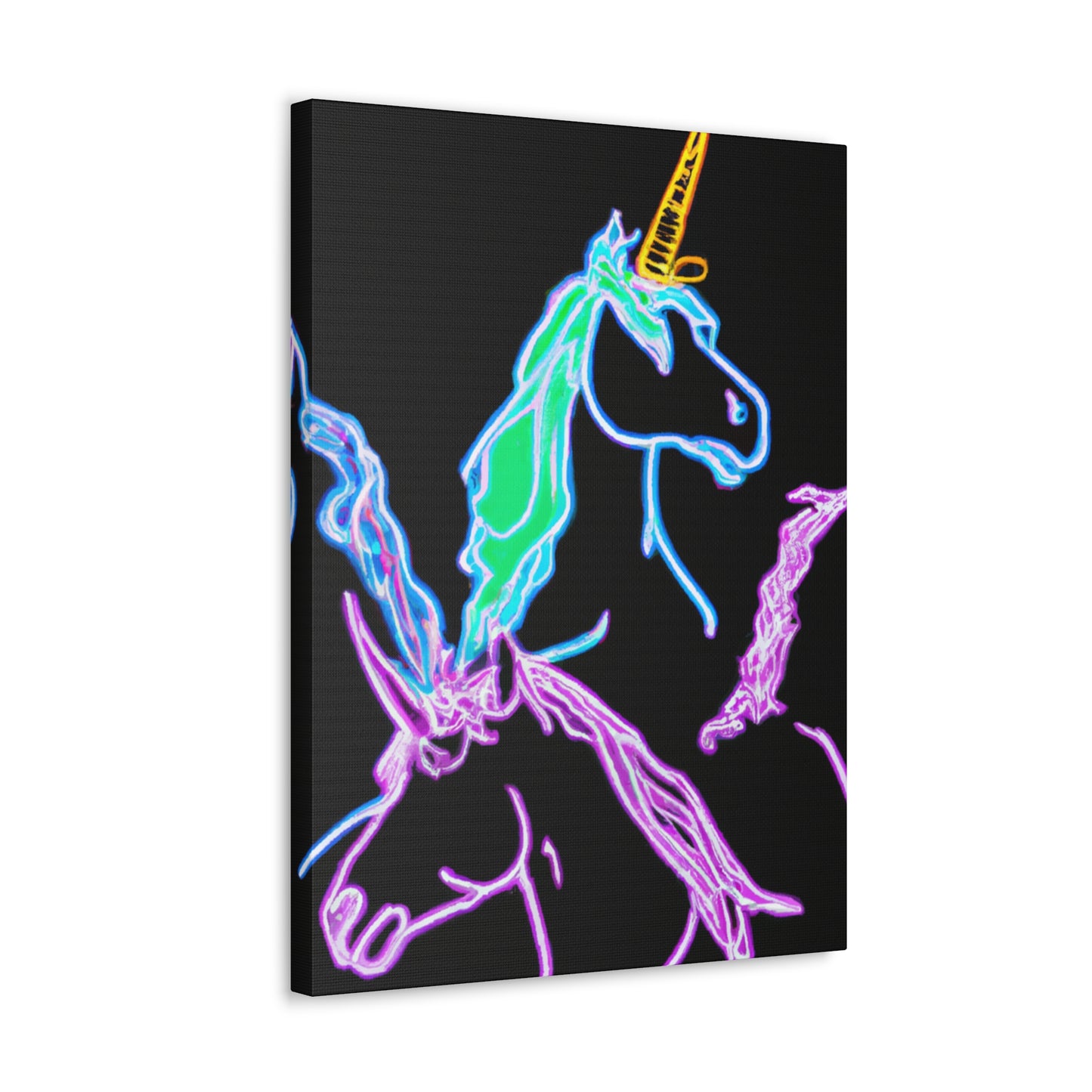 "Galactic Shebang of Neon Unicorns" NEON Unicorns Art Canvas