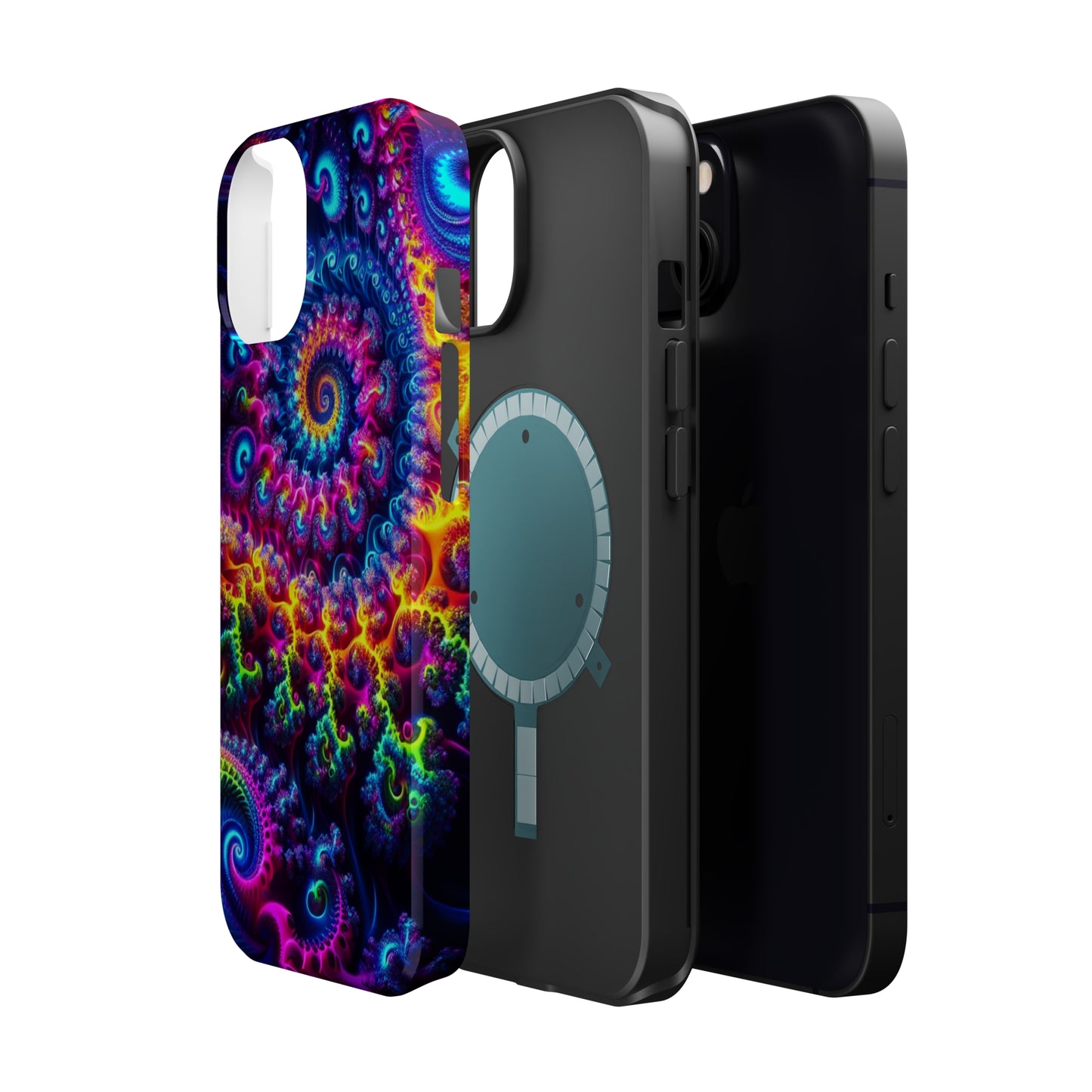 Twilight Infinyscape Neon Trippy Infinity Patterns Premium Art Magsafe Magnet Tough IPhone 13 14 15 Pro Plus Max and Mini in Matte and Glossy Phone cases