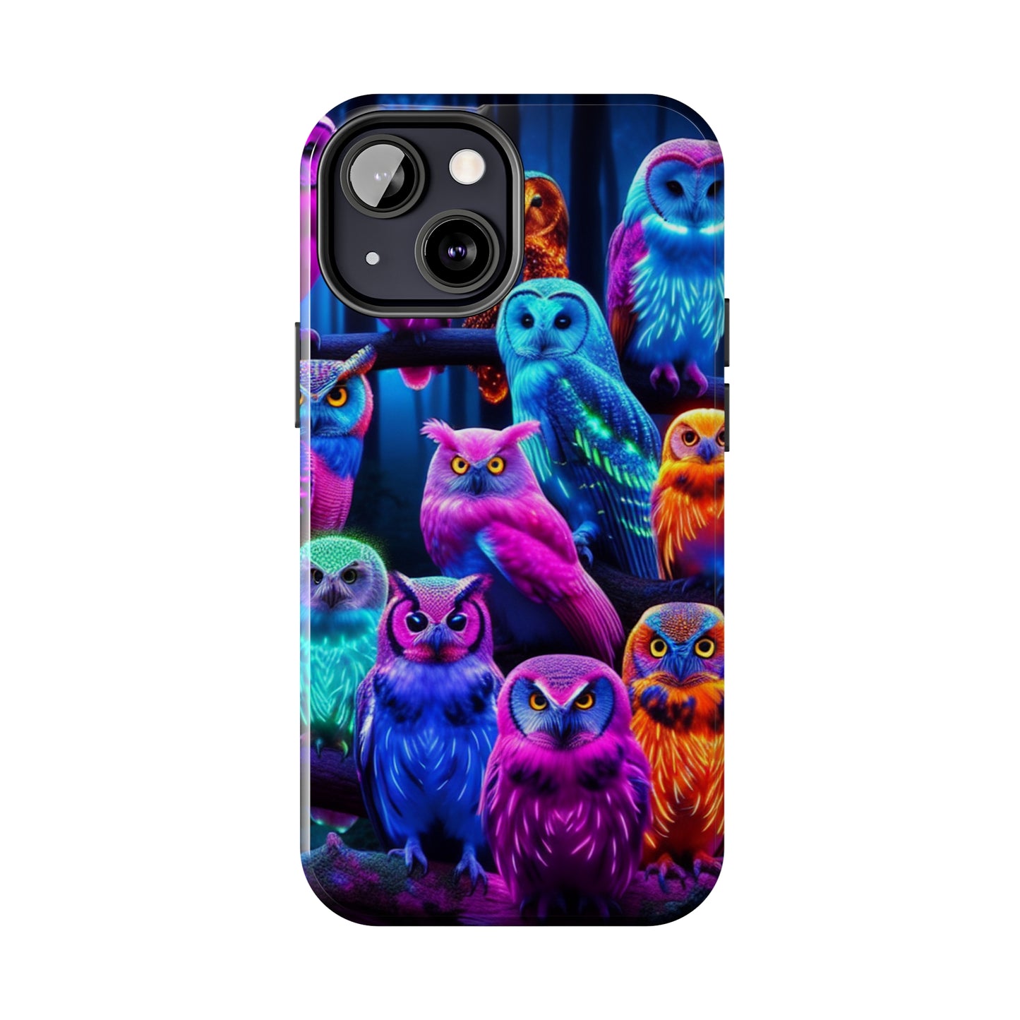 Neon Party of Owls NEON Owls Phone Case Iphone 7 8 9 10 11 12 13 14 Pro Max Mini Plus XR XS SE