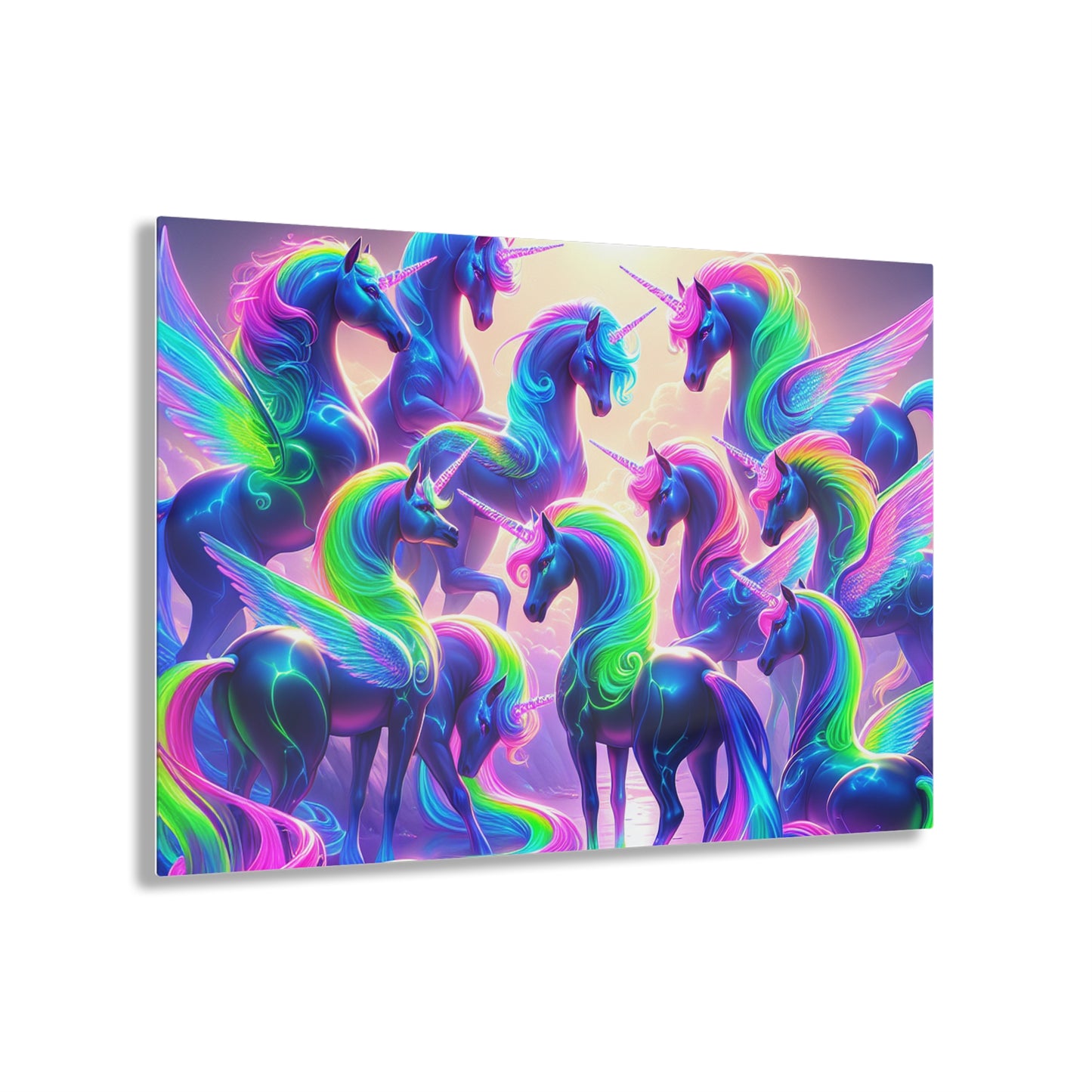 Neon Unicorns Dreamscape NEON Unocrons Art 1/4" Glossy Acrylic Art