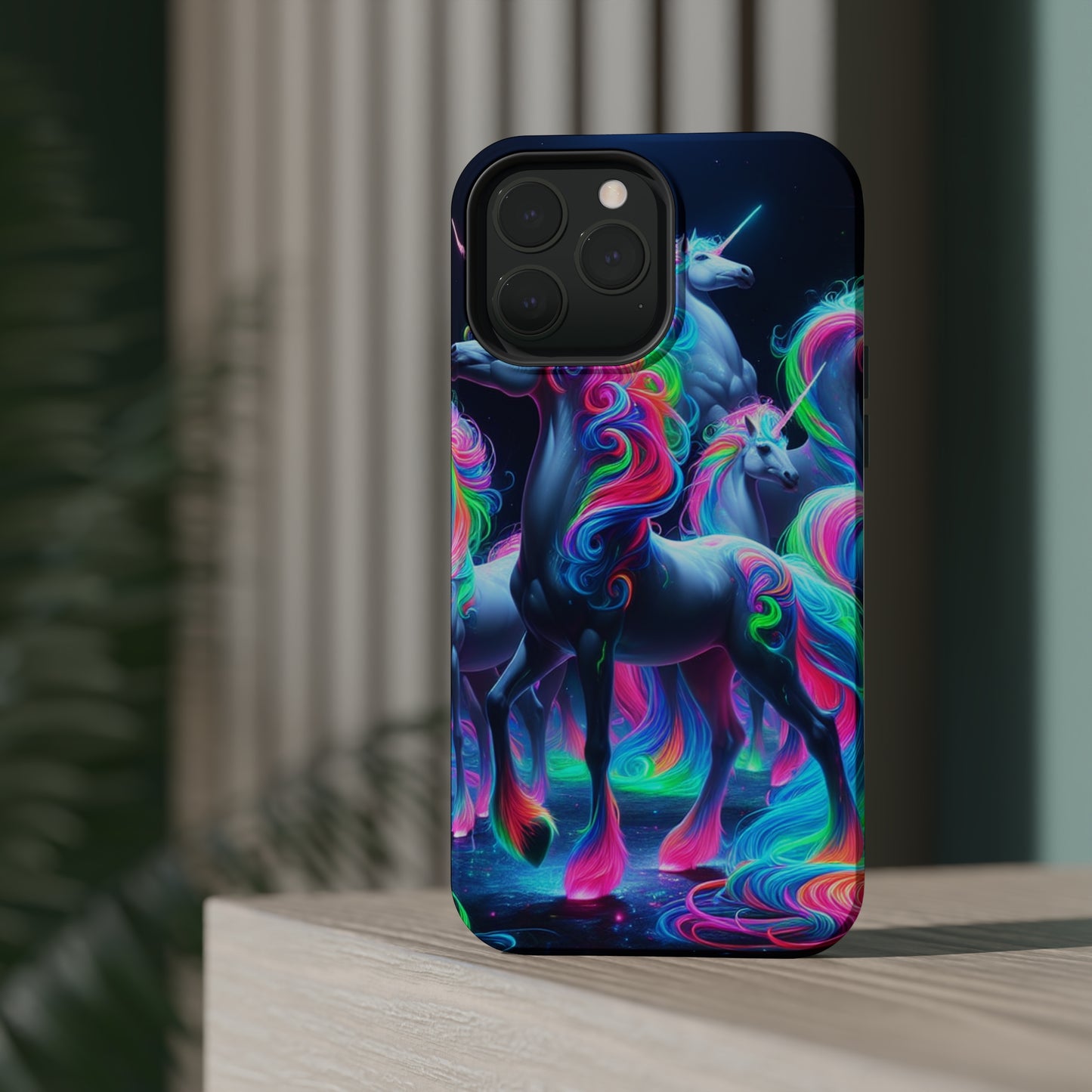 Neon Unicorn Prism. Neon Unicorns Premium Art Magsafe Magnet Tough IPhone 13 14 15 Pro Plus Max and Mini in Matte and Glossy Phone cases