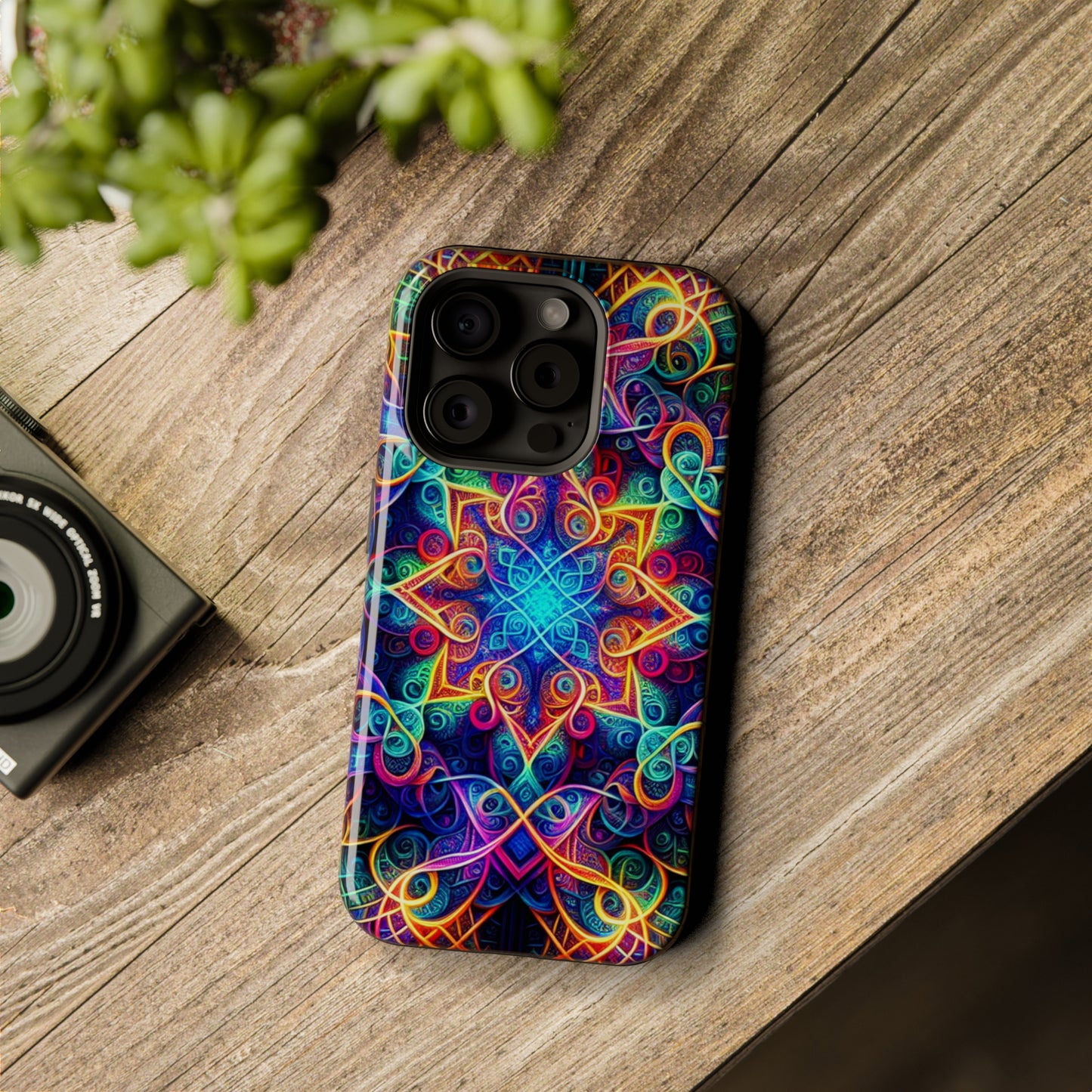 Neon Eternity Vibrancy Neon Trippy Infinity Patterns Premium Art Magsafe Magnet Tough IPhone 13 14 15 Pro Plus Max and Mini in Matte and Glossy Phone cases