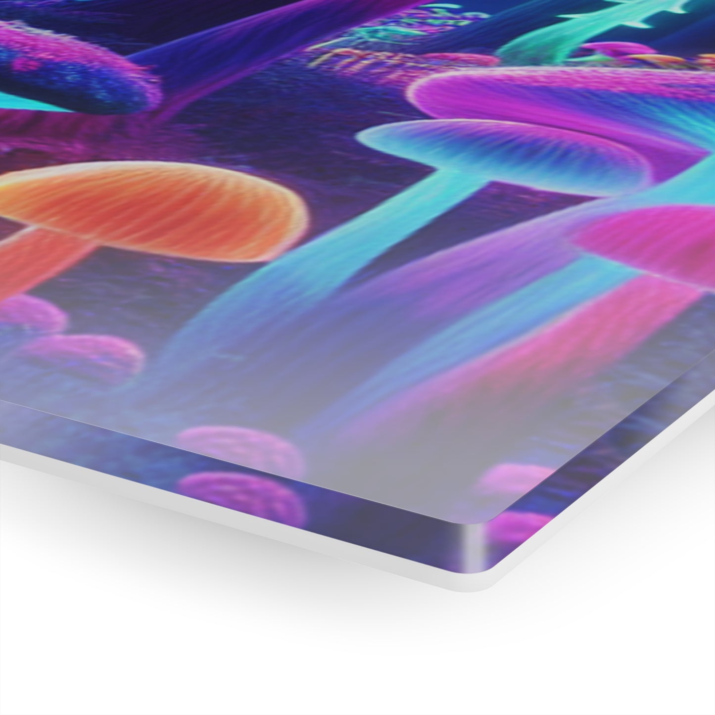 Neon Fungal Fantasy. Mushrooms 1/4" Glossy Acrylic Art