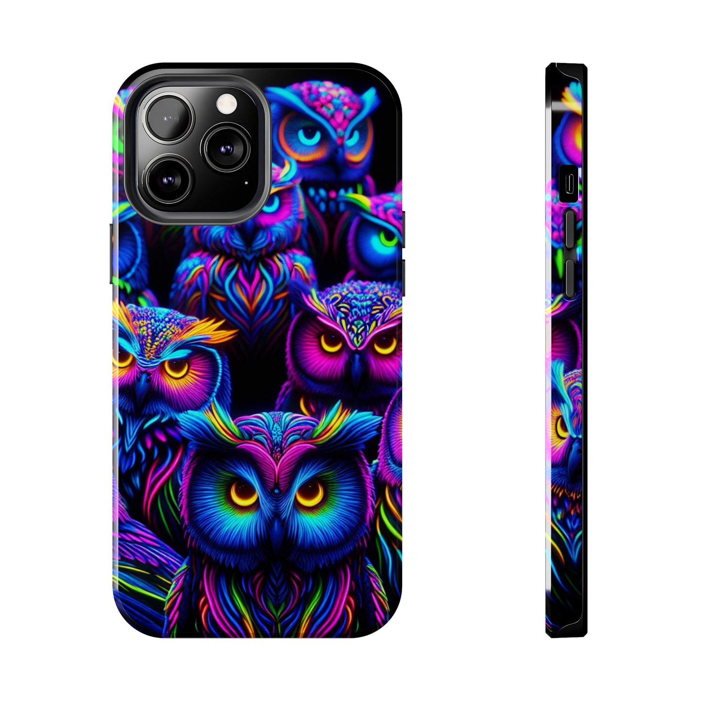 Neon Owl Congregation. NEON Owls Tough Phone Case