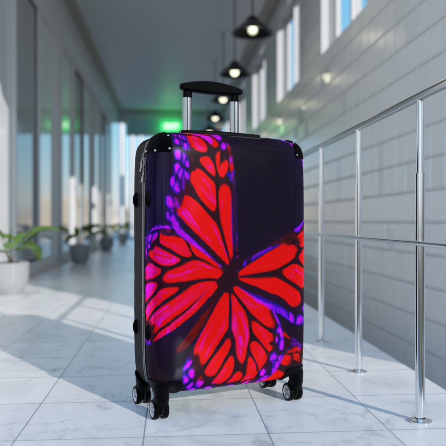 "Electric Spectrum Butterflies" - Neon Butterflies Suitcase